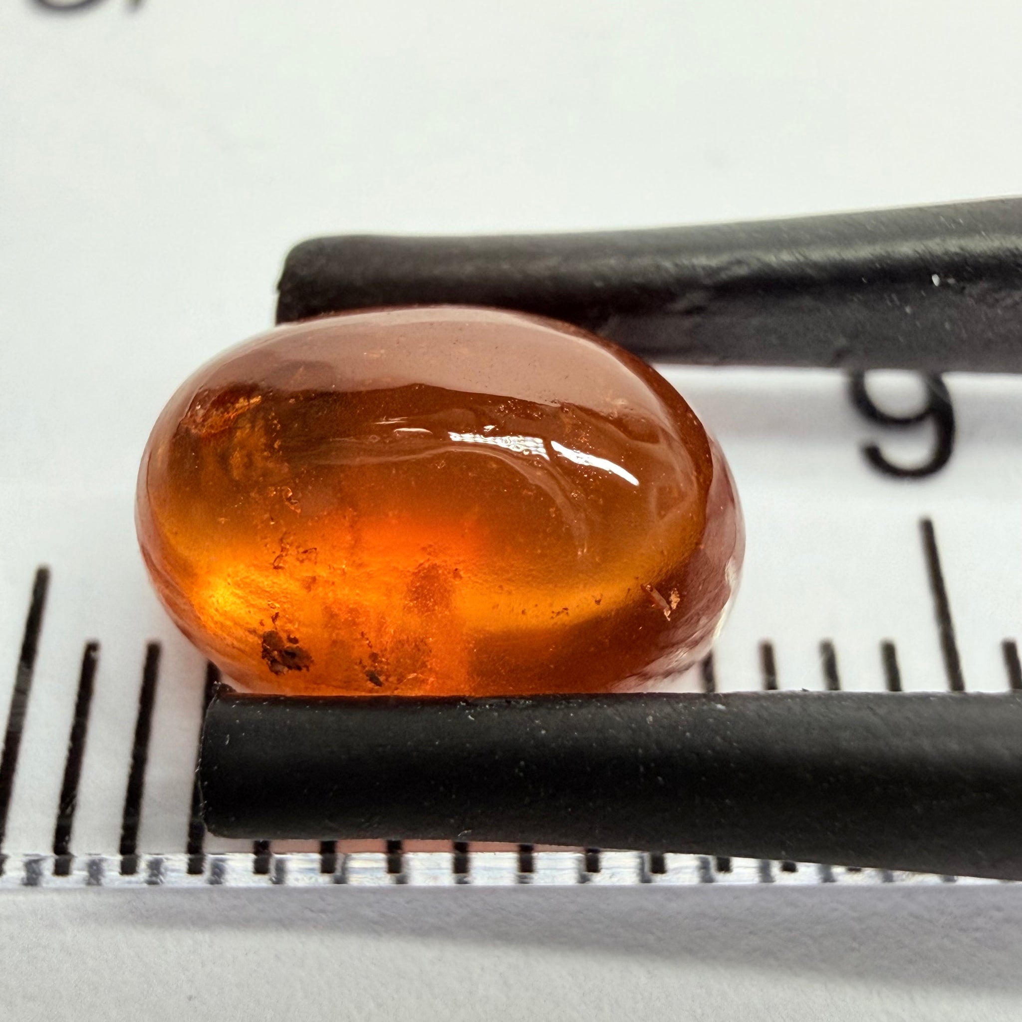 Mandarin Garnet Cabochon, Reddish Orange, 2.92ct, Tanzania, Untreated Unheated