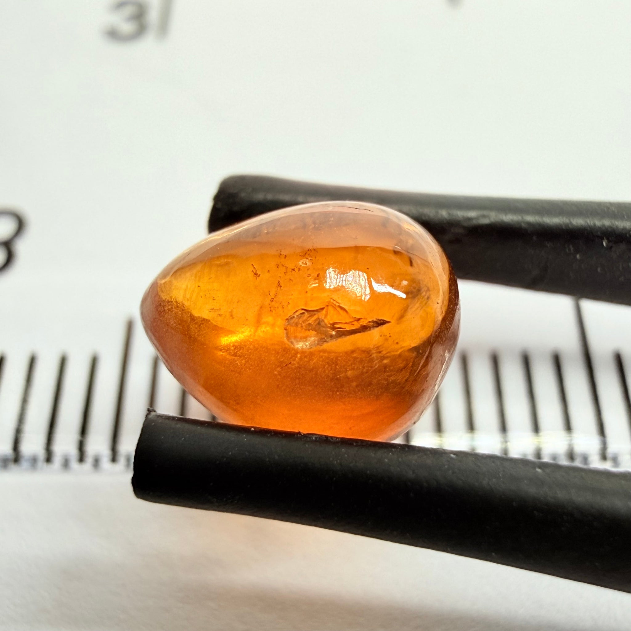 Mandarin Garnet Cabochon, Reddish Orange, 2.09ct, Tanzania, Untreated Unheated
