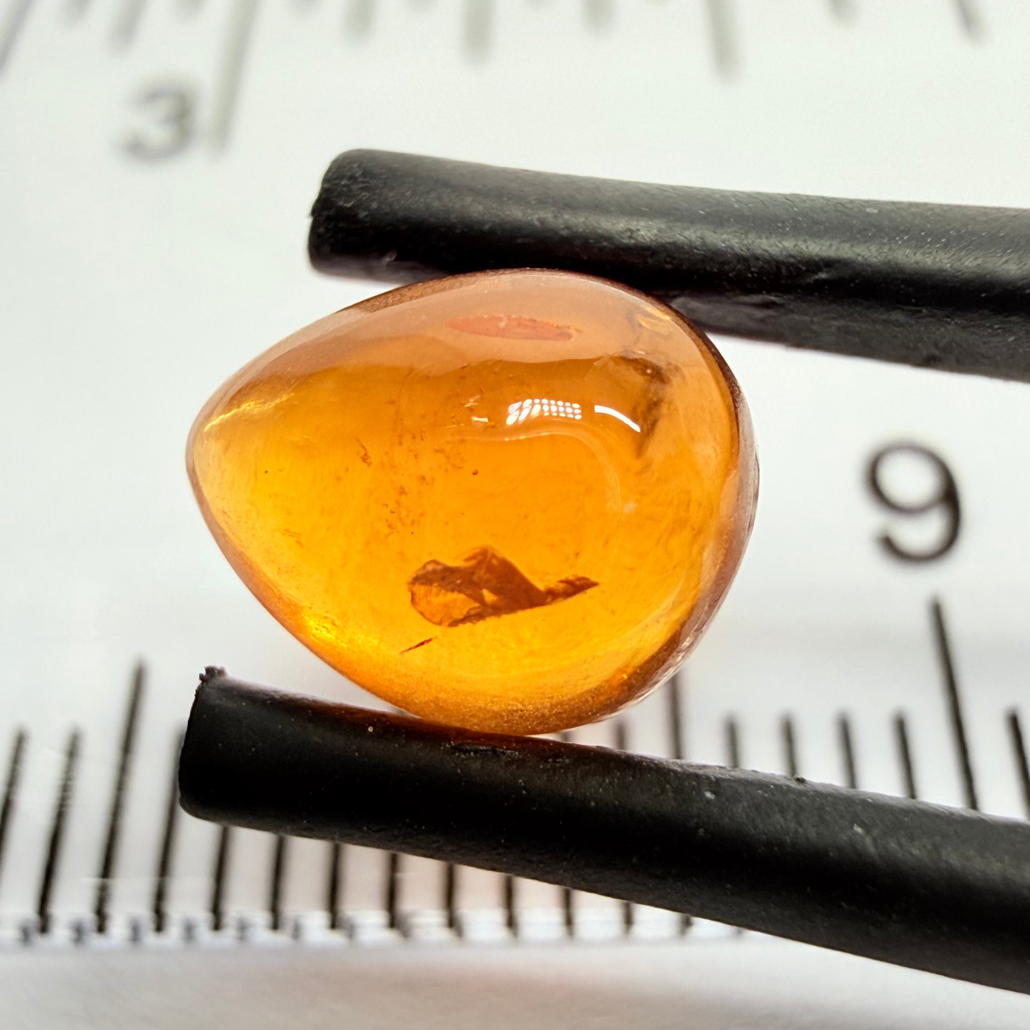 Mandarin Garnet Cabochon, Reddish Orange, 2.09ct, Tanzania, Untreated Unheated