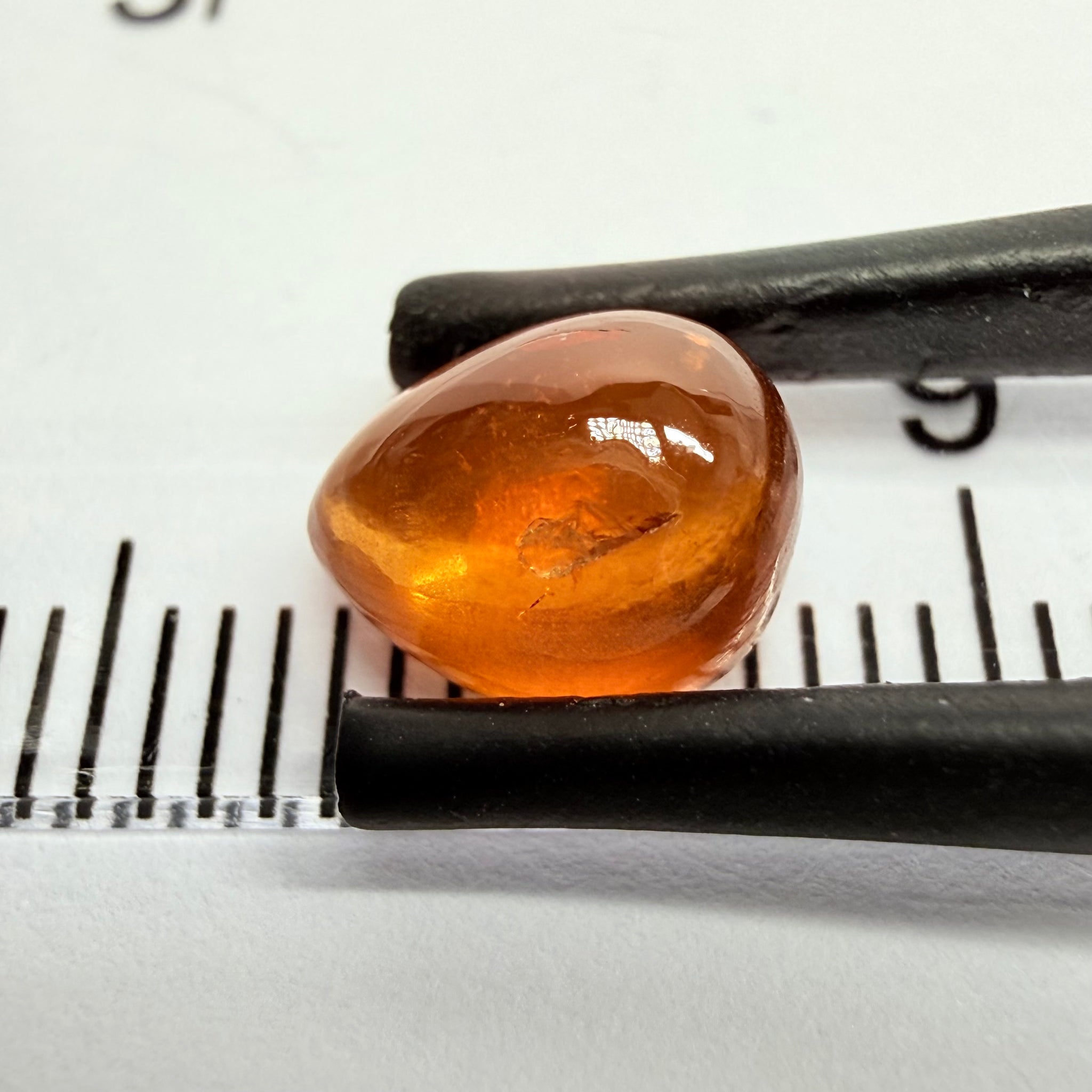 Mandarin Garnet Cabochon, Reddish Orange, 2.09ct, Tanzania, Untreated Unheated