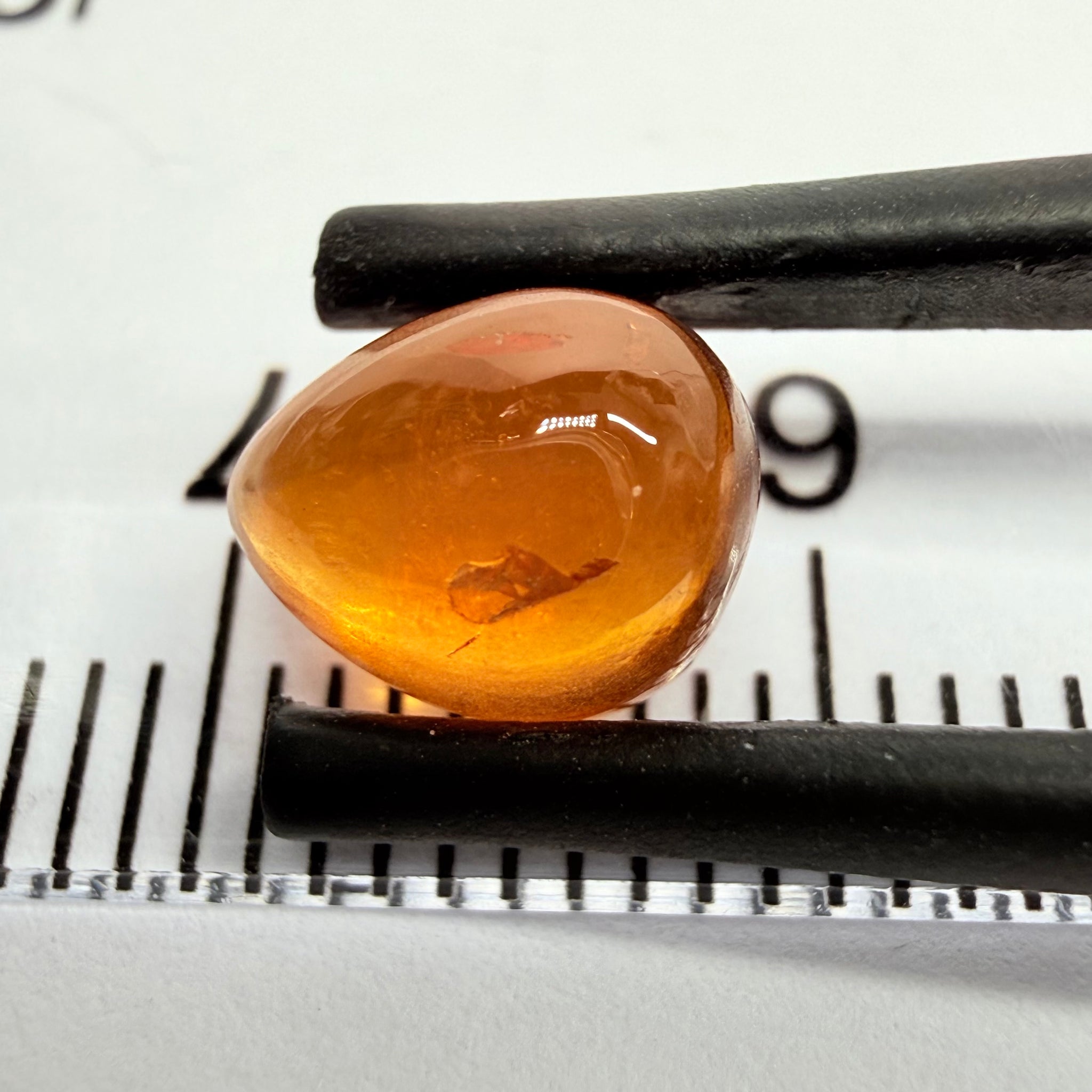Mandarin Garnet Cabochon, Reddish Orange, 2.09ct, Tanzania, Untreated Unheated
