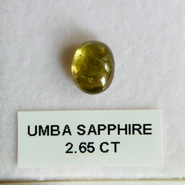 2.65ct Sapphire Cabochon, Umba Valley, Tanzania. Untreated Unheated