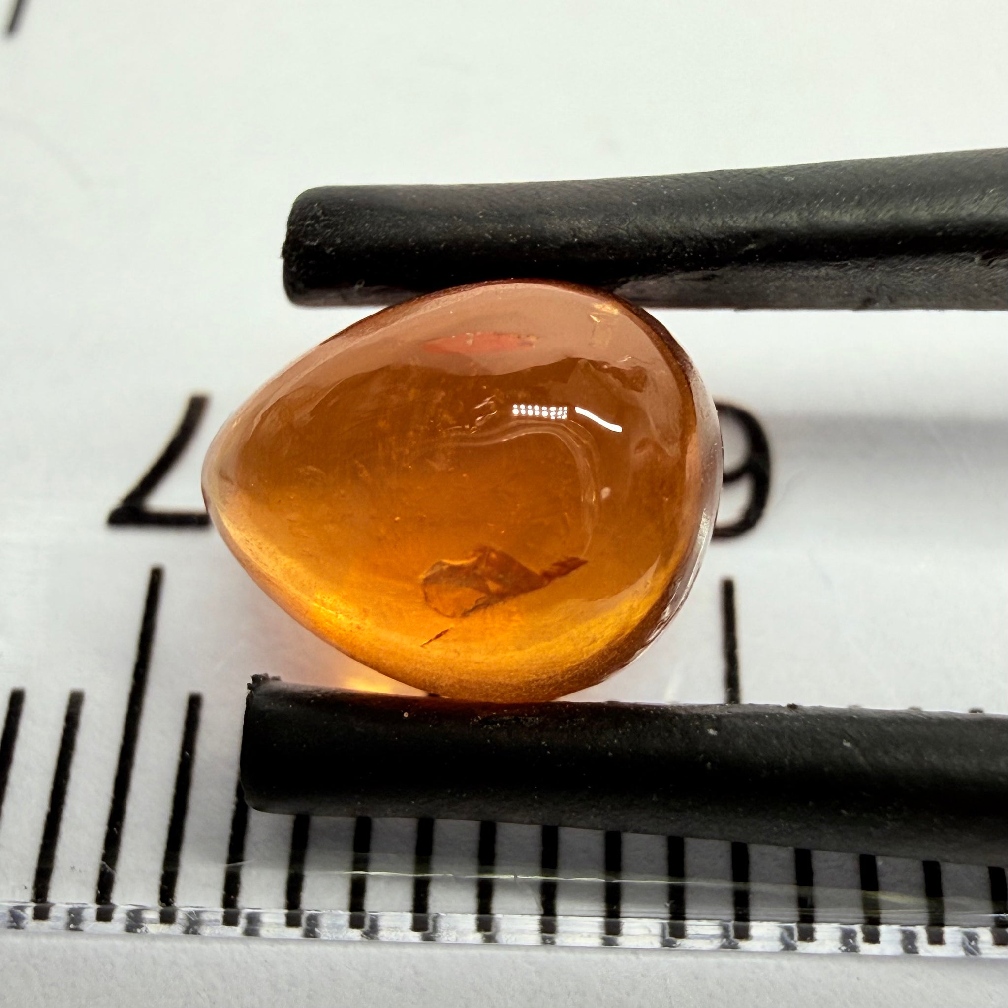 Mandarin Garnet Cabochon, Reddish Orange, 2.09ct, Tanzania, Untreated Unheated