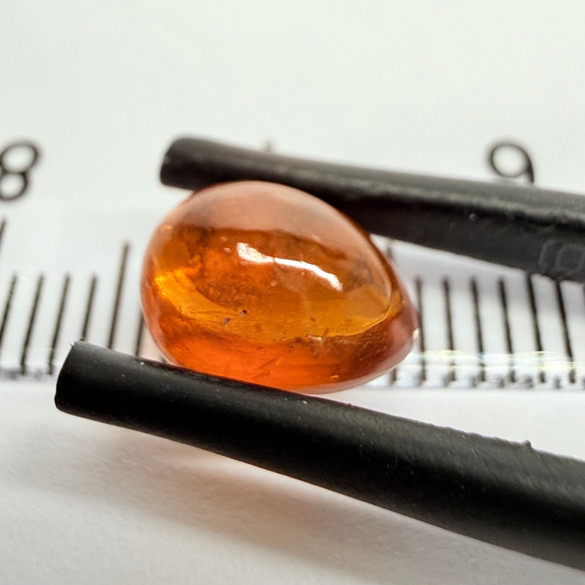 Mandarin Garnet Cabochon, Reddish Orange, 2.41ct, Tanzania, Untreated Unheated