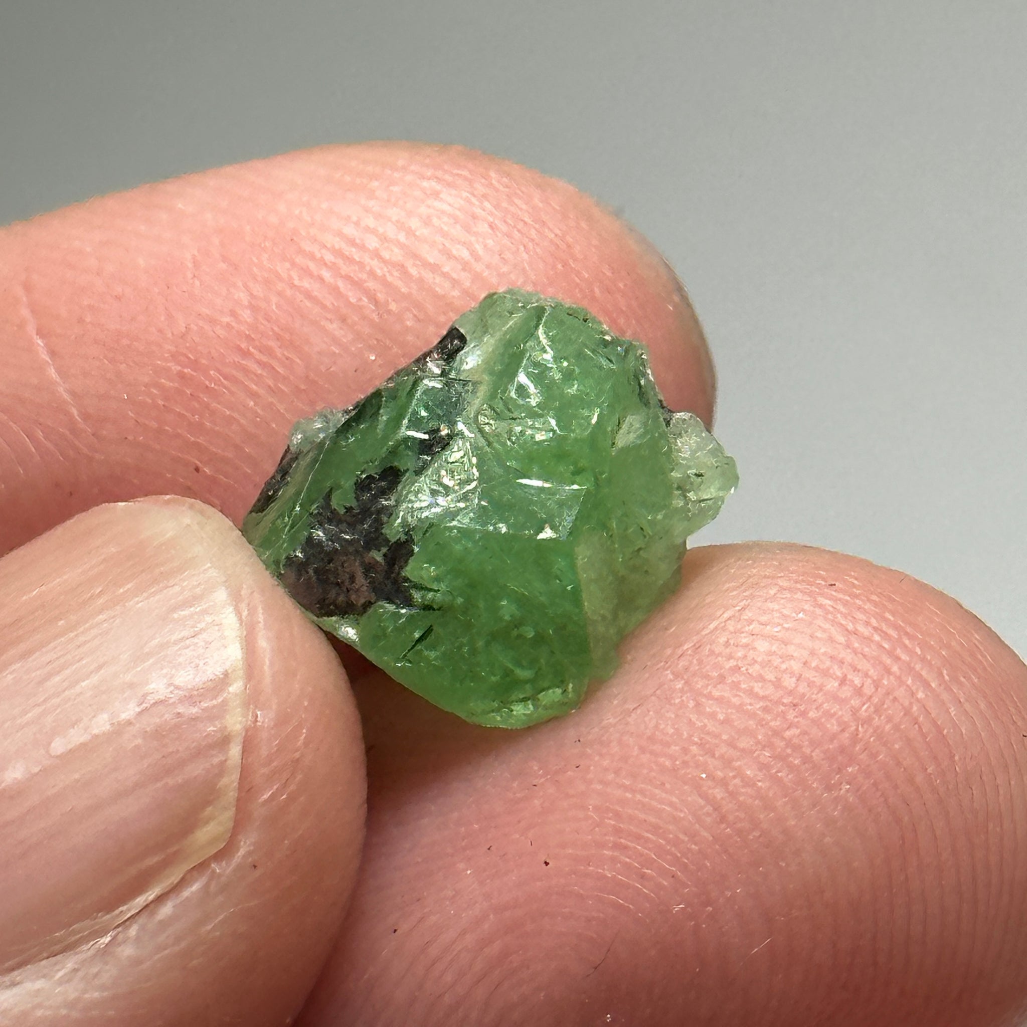 Tsavorite Crystal on Matrix. 6.87ct, Merelani. Tanzania, Untreated Unheated
