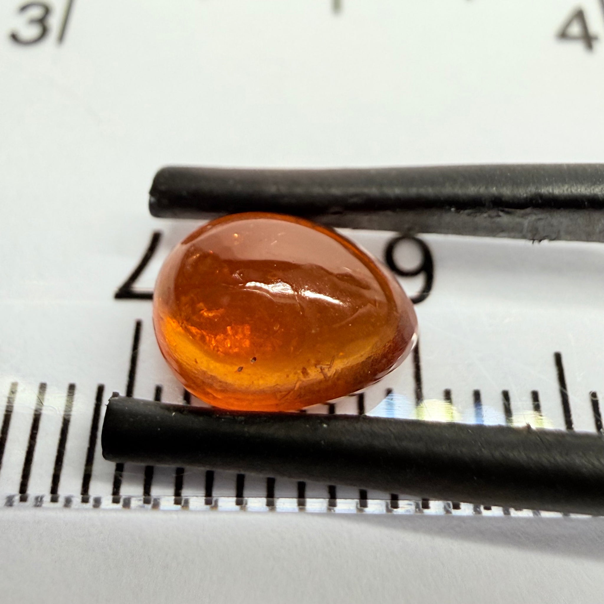 Mandarin Garnet Cabochon, Reddish Orange, 2.41ct, Tanzania, Untreated Unheated