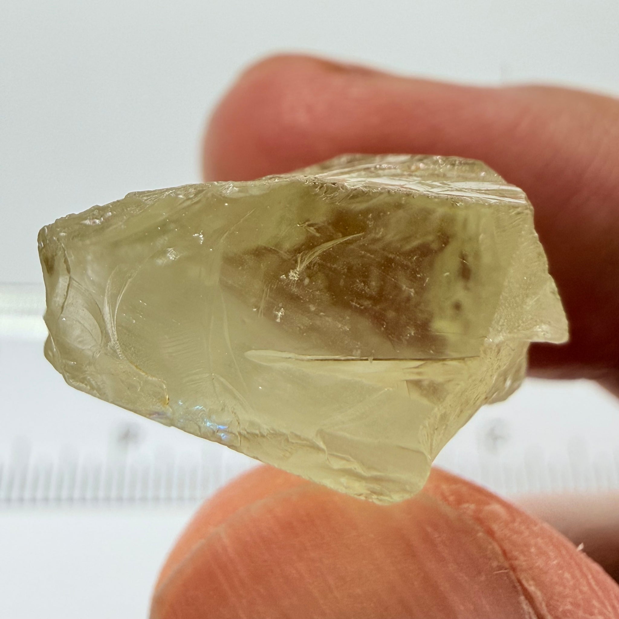 Heliodor, 29.39ct, Loliondo, Tanzania, Untreated Unheated, has a fracture inside, slice down the middle, both pics will be useable with one slightly flatter, both will be slightly milky
