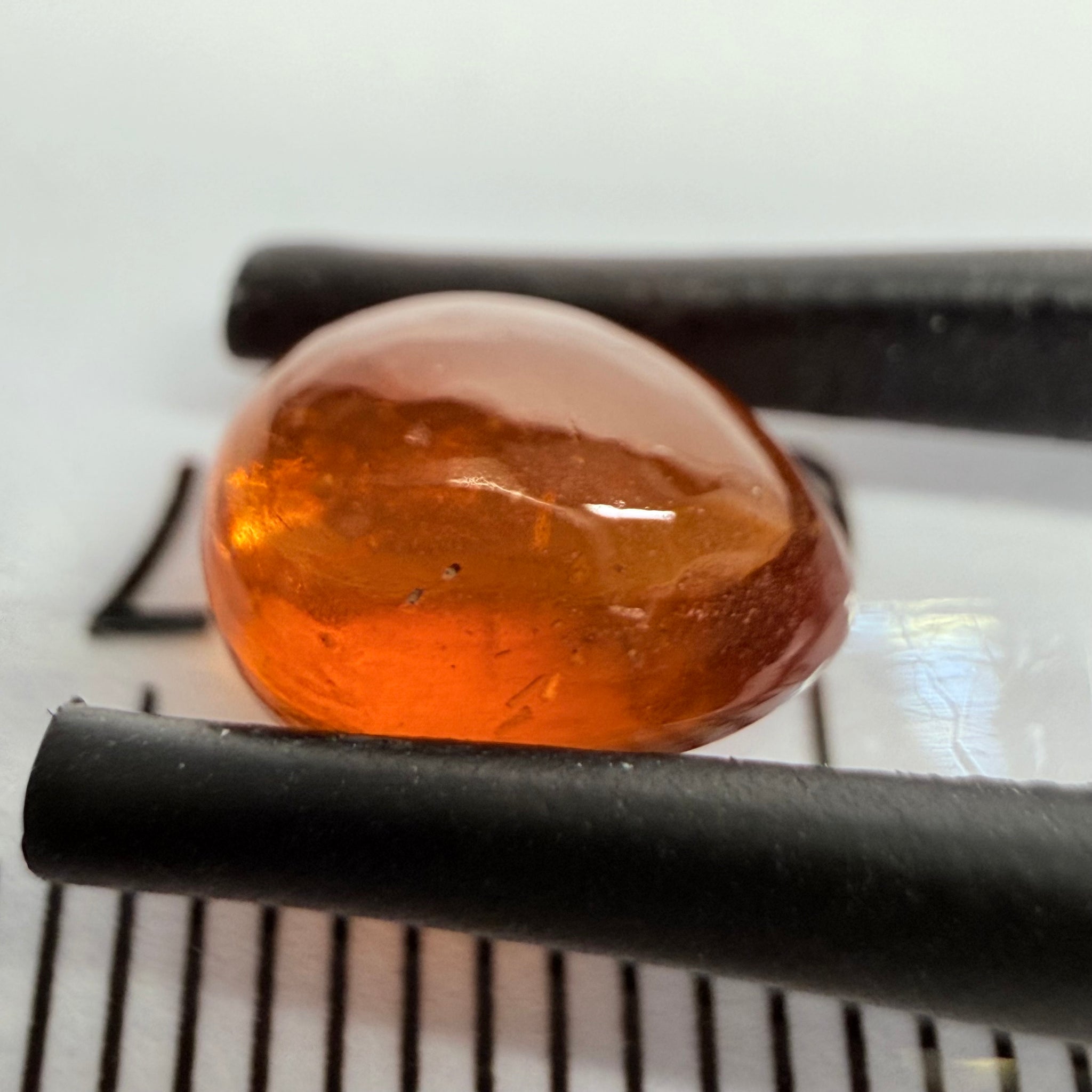 Mandarin Garnet Cabochon, Reddish Orange, 2.41ct, Tanzania, Untreated Unheated