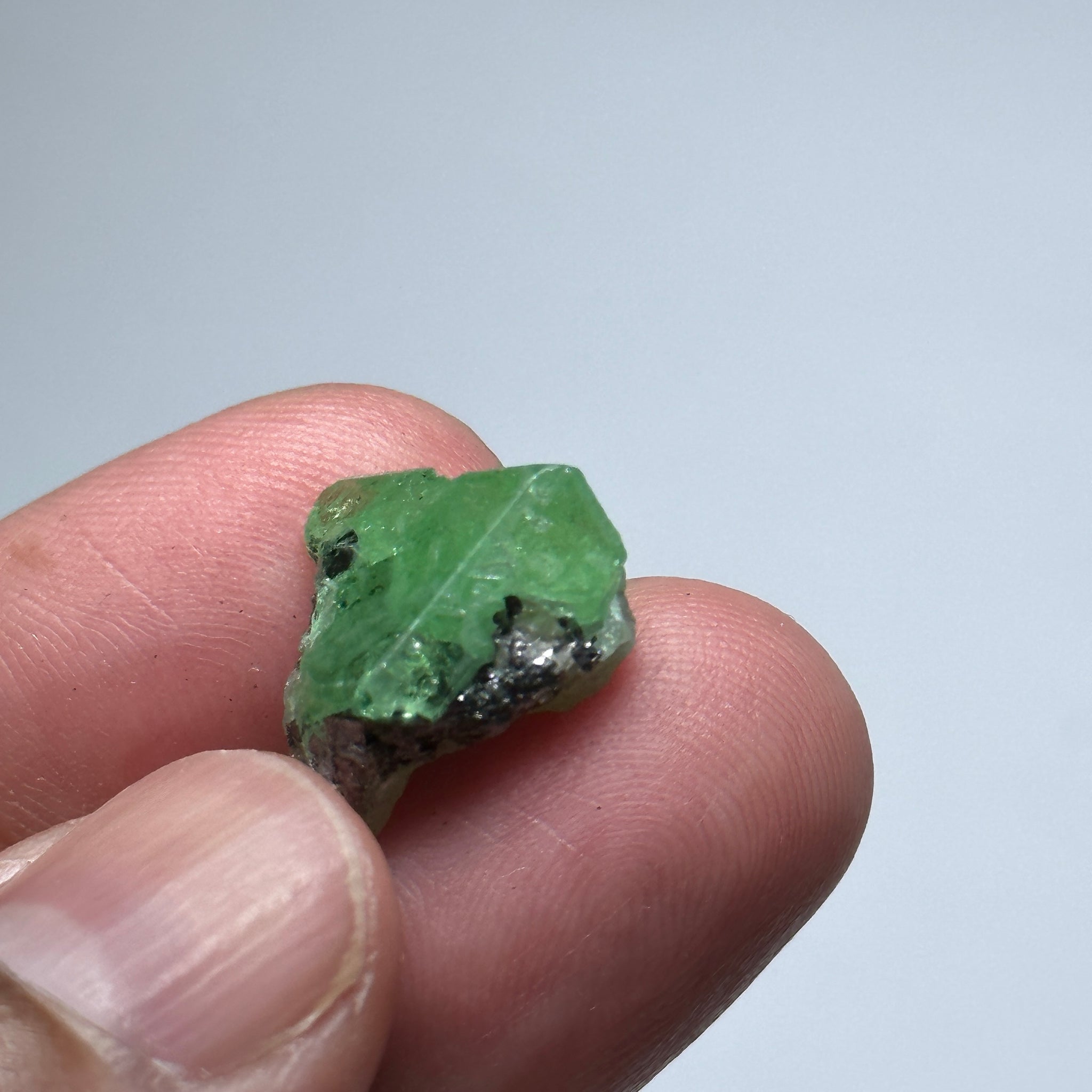Tsavorite Crystal on Matrix. 11.16ct, Merelani. Tanzania, Untreated Unheated