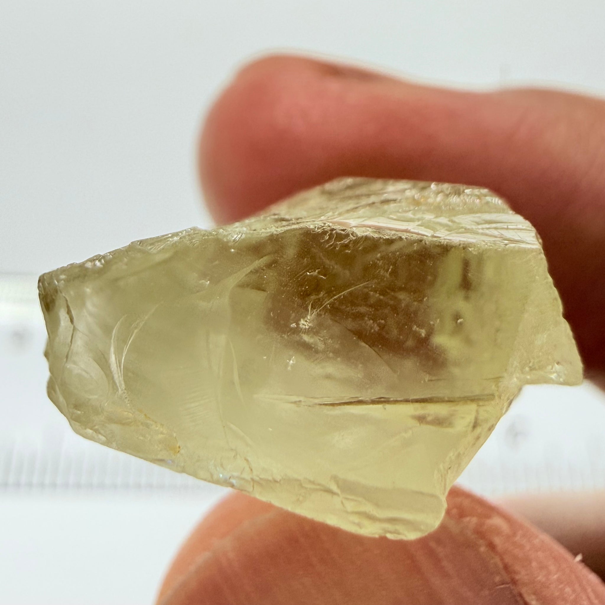 Heliodor, 29.39ct, Loliondo, Tanzania, Untreated Unheated, has a fracture inside, slice down the middle, both pics will be useable with one slightly flatter, both will be slightly milky