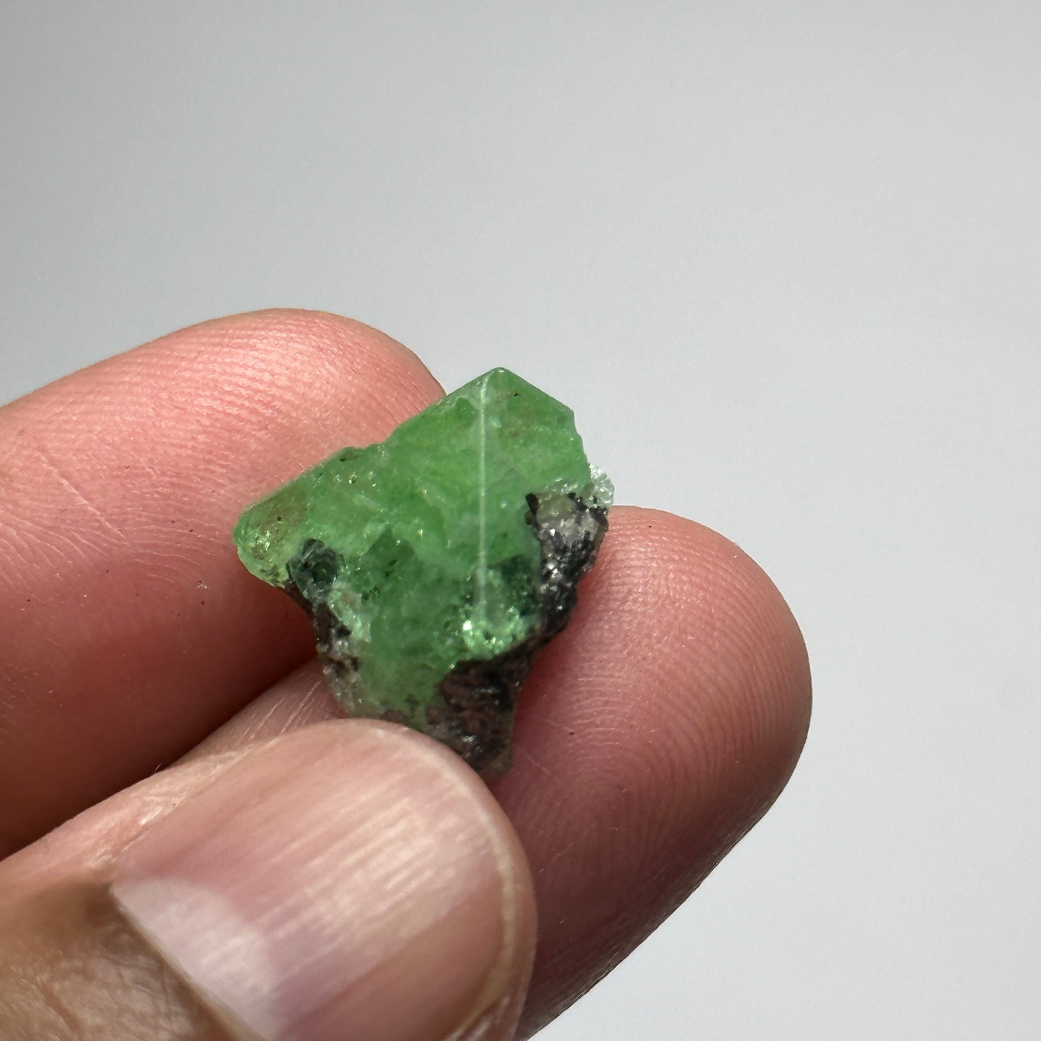 Tsavorite Crystal on Matrix. 11.16ct, Merelani. Tanzania, Untreated Unheated