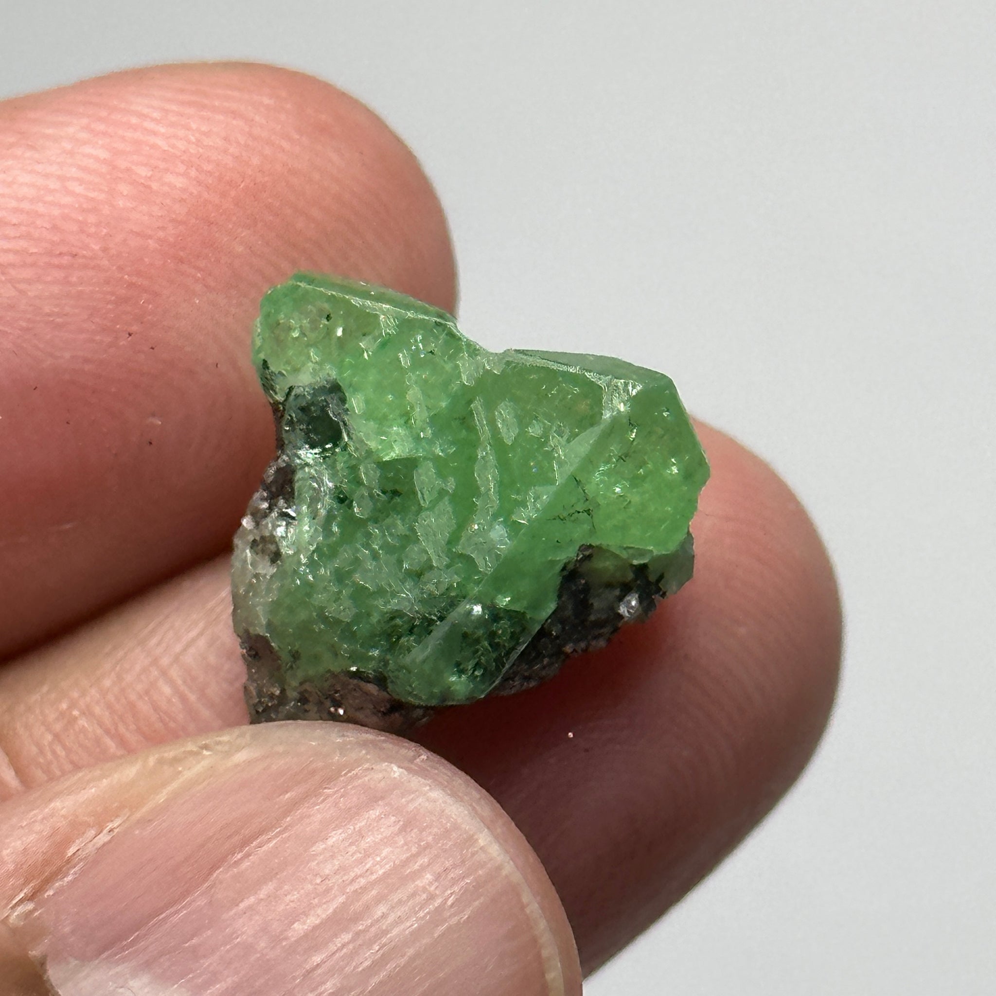 Tsavorite Crystal on Matrix. 11.16ct, Merelani. Tanzania, Untreated Unheated