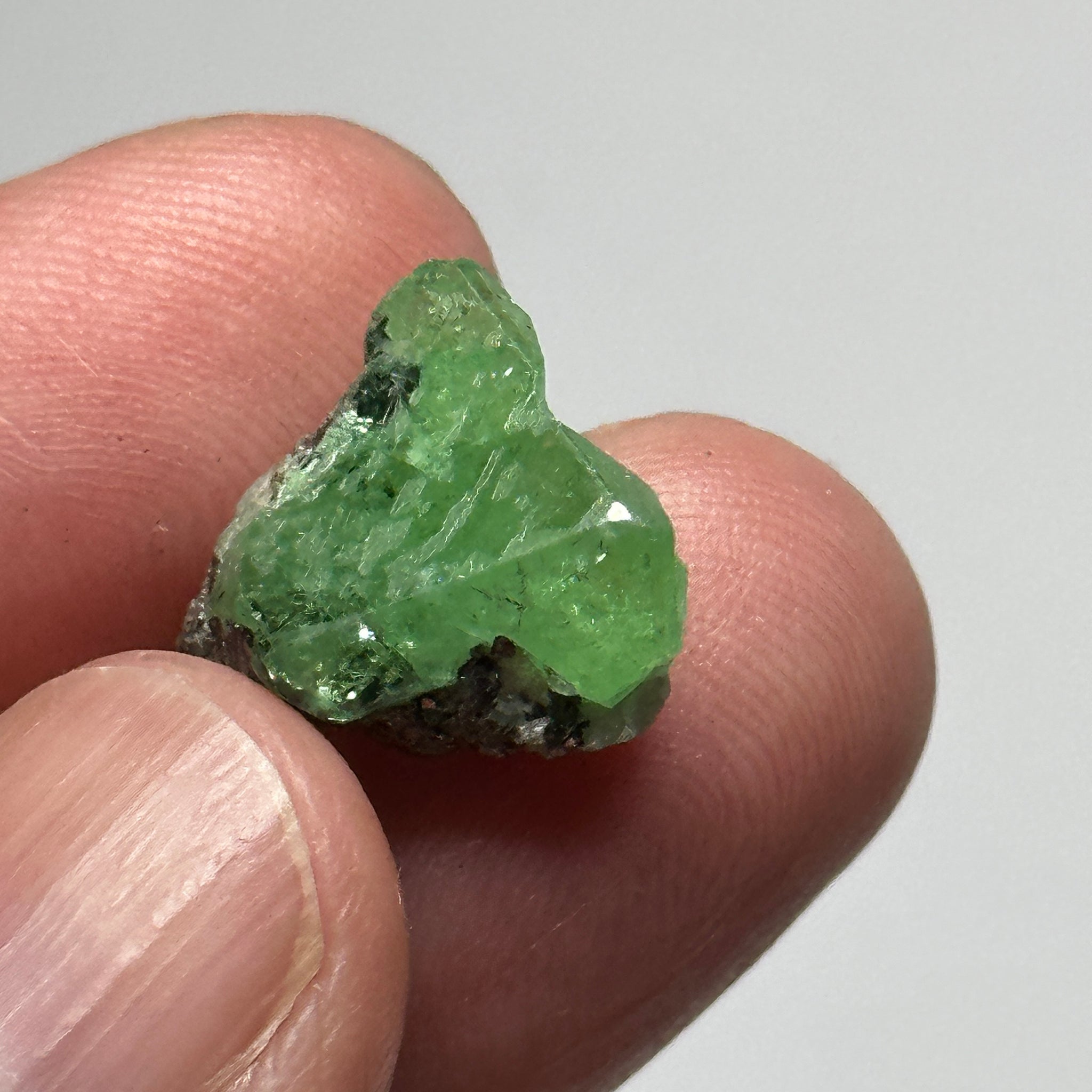Tsavorite Crystal on Matrix. 11.16ct, Merelani. Tanzania, Untreated Unheated