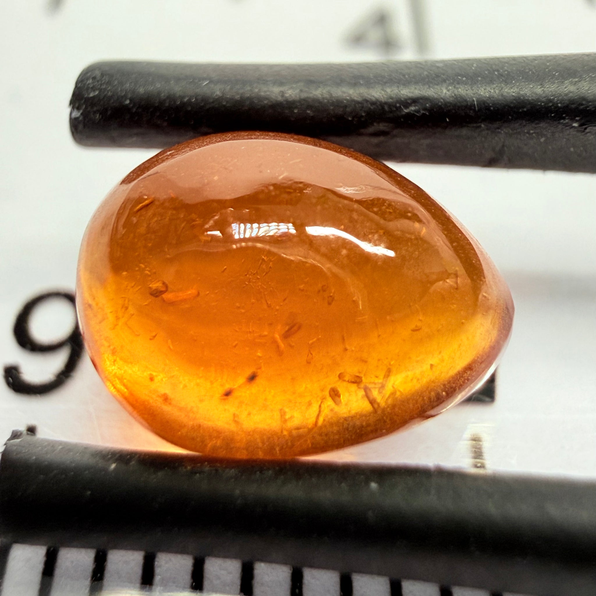 Mandarin Garnet Cabochon, Reddish Orange, 2.41ct, Tanzania, Untreated Unheated