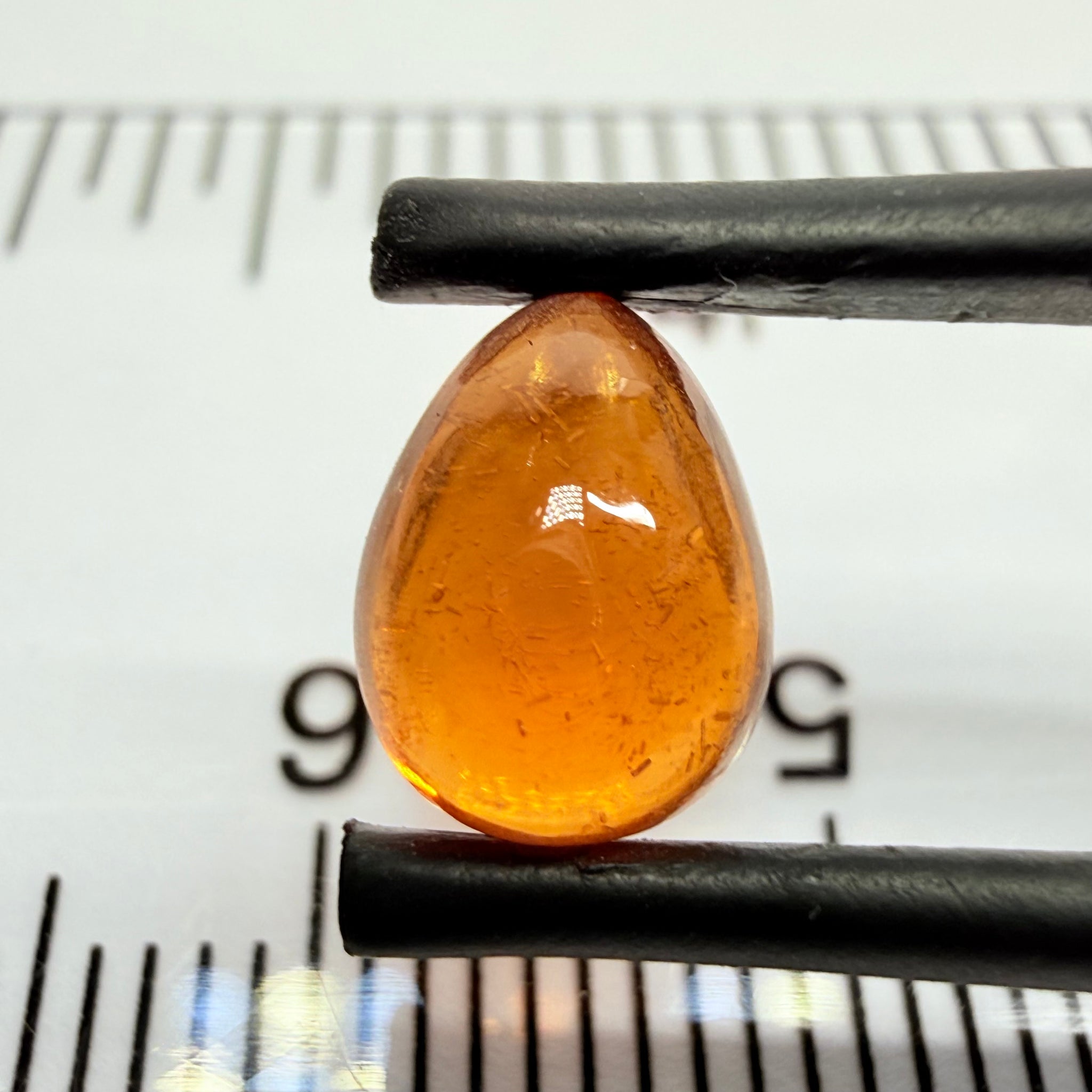 Mandarin Garnet Cabochon, Reddish Orange, 2.30ct, Tanzania, Untreated Unheated