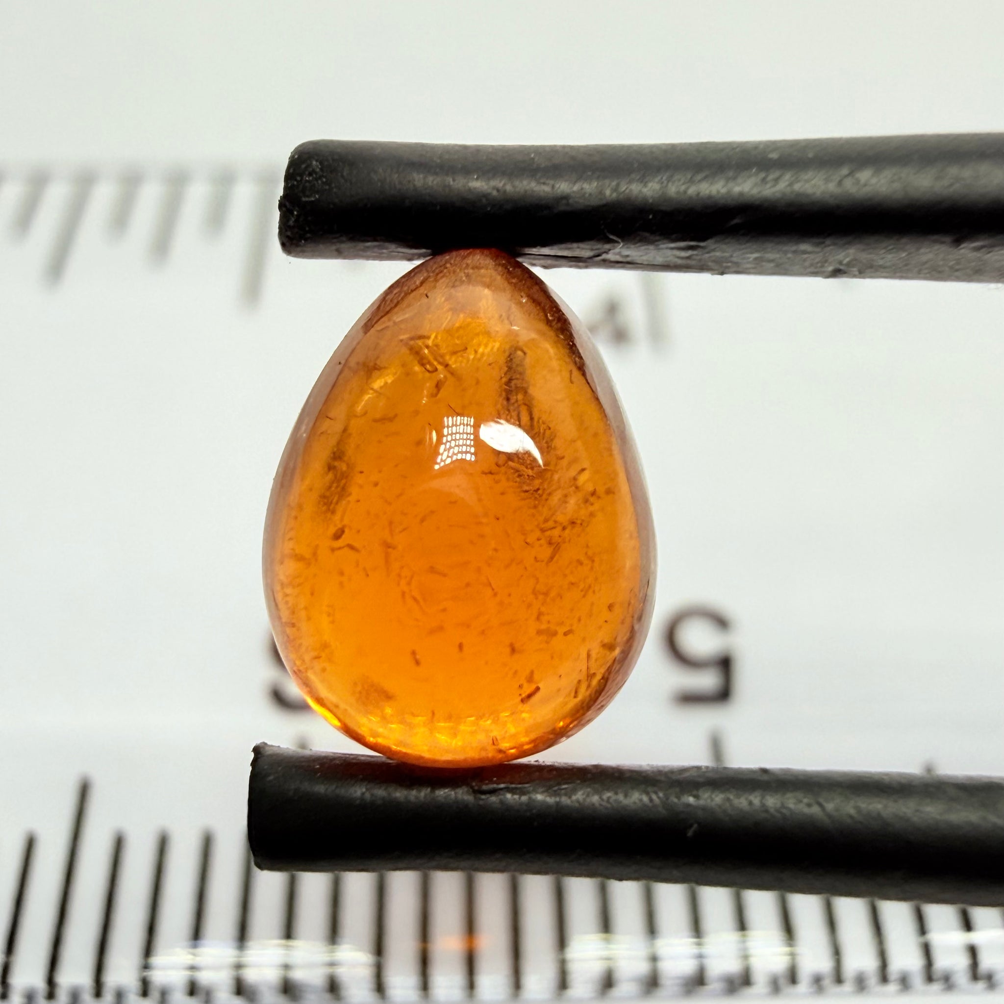 Mandarin Garnet Cabochon, Reddish Orange, 2.30ct, Tanzania, Untreated Unheated