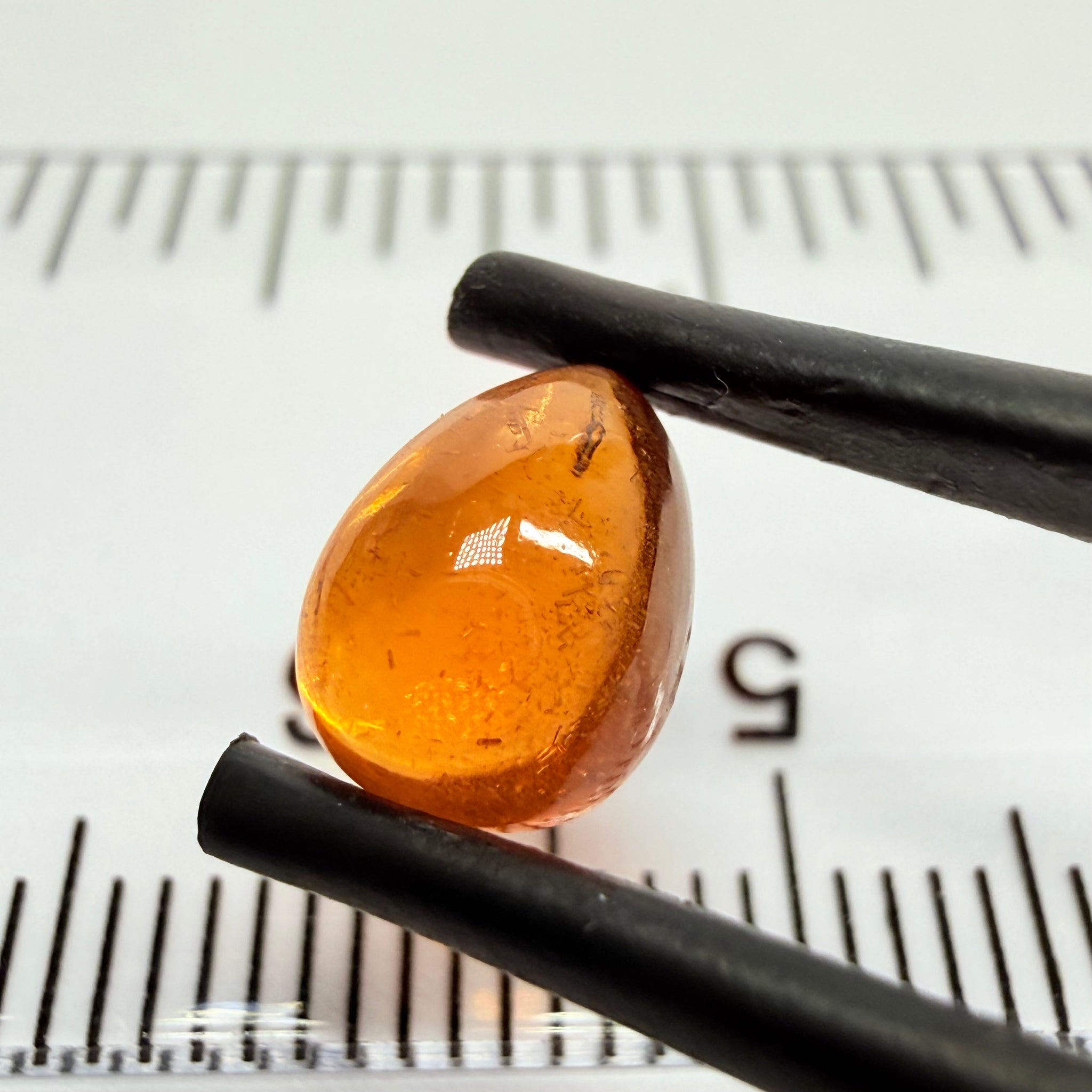 Mandarin Garnet Cabochon, Reddish Orange, 2.30ct, Tanzania, Untreated Unheated