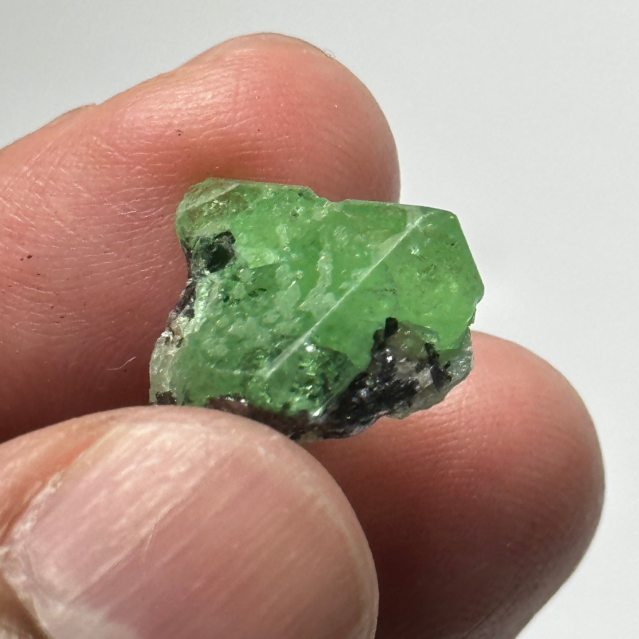 Tsavorite Crystal on Matrix. 11.16ct, Merelani. Tanzania, Untreated Unheated