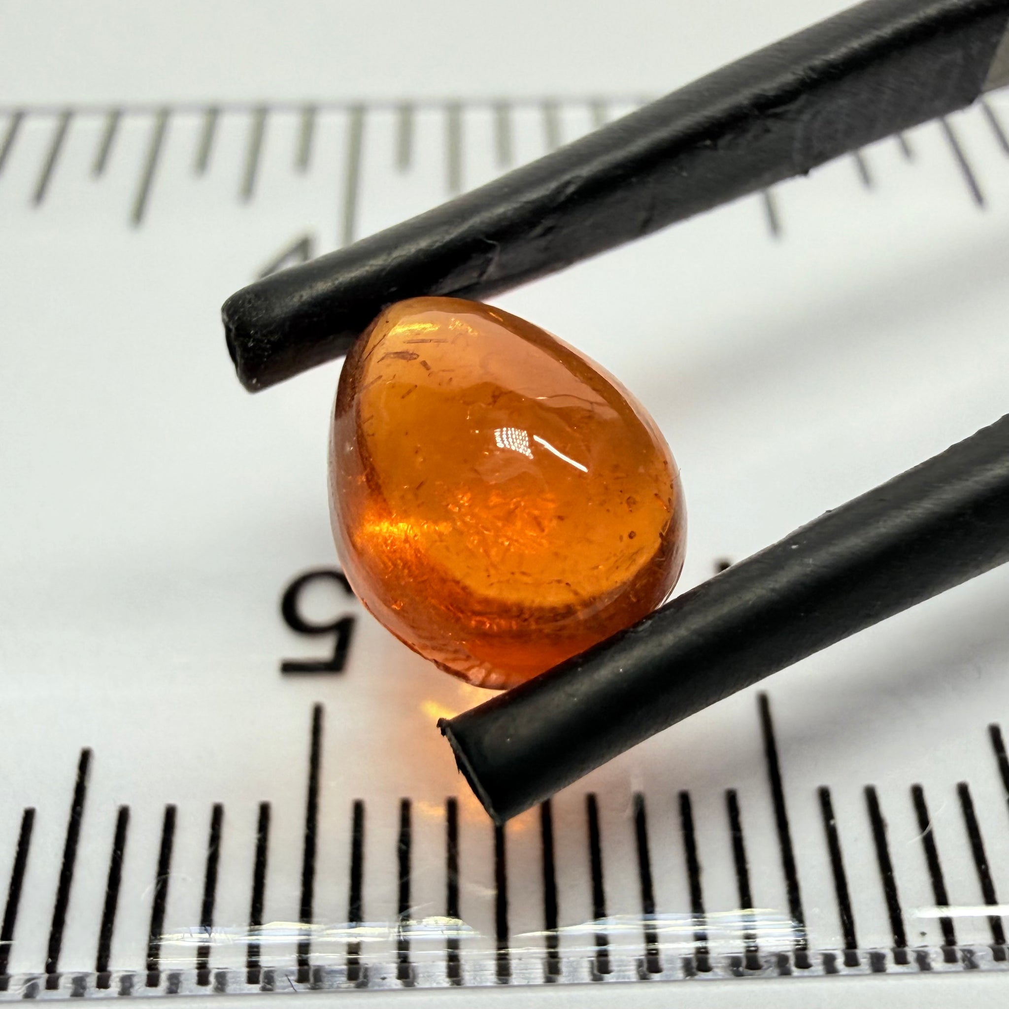 Mandarin Garnet Cabochon, Reddish Orange, 2.30ct, Tanzania, Untreated Unheated