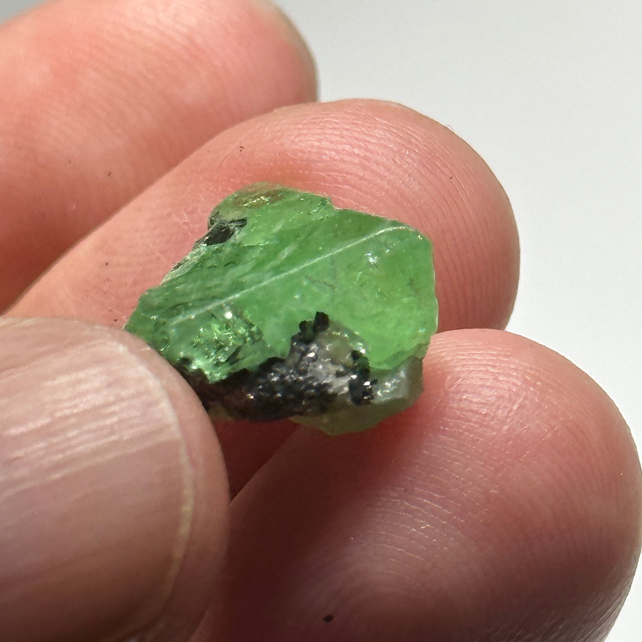 Tsavorite Crystal on Matrix. 11.16ct, Merelani. Tanzania, Untreated Unheated