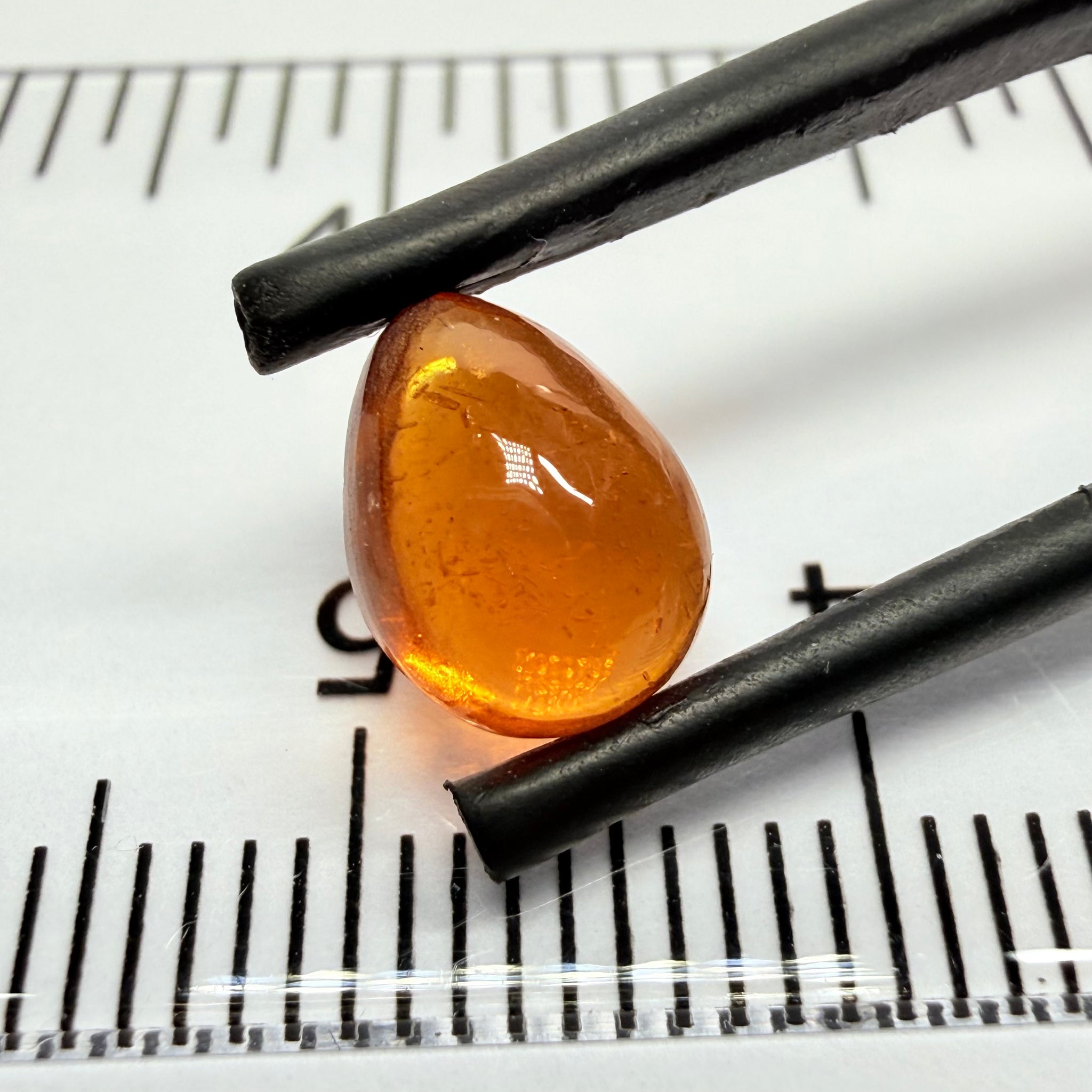 Mandarin Garnet Cabochon, Reddish Orange, 2.30ct, Tanzania, Untreated Unheated