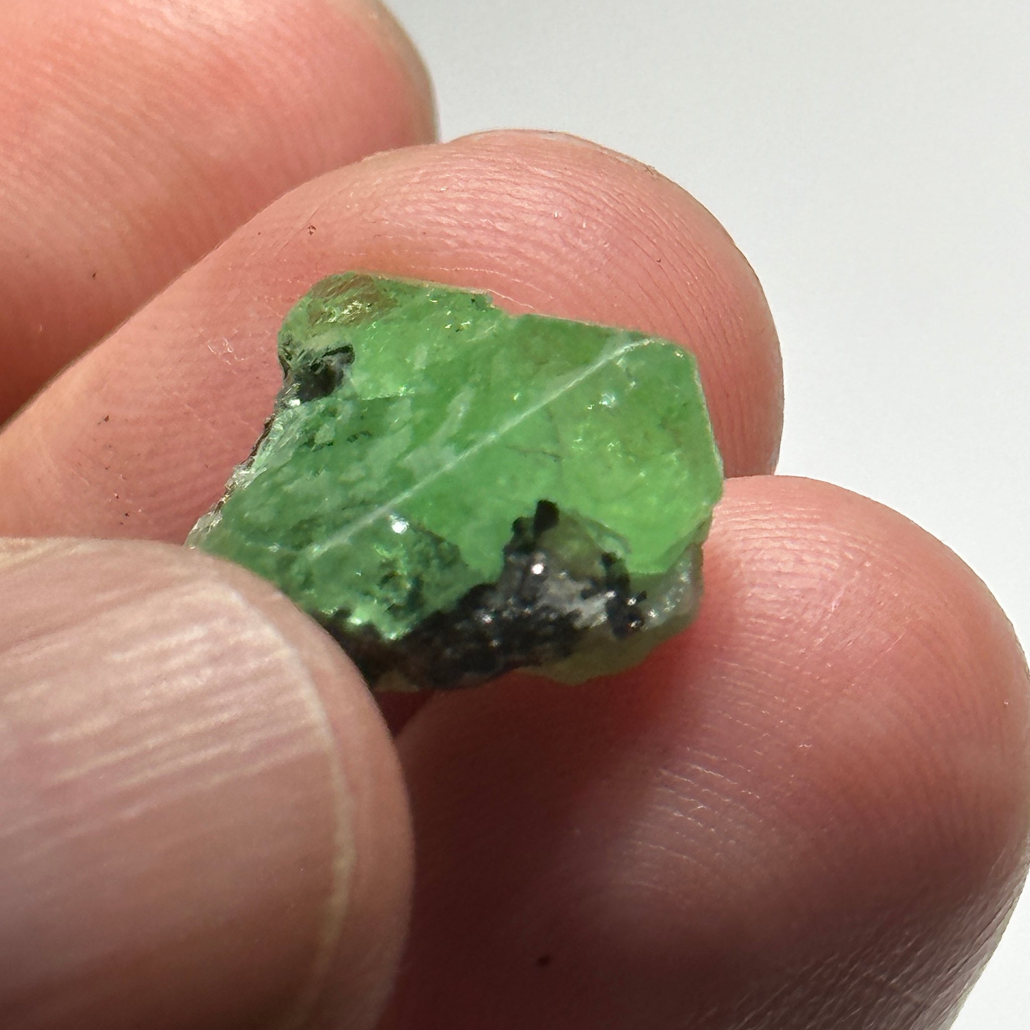 Tsavorite Crystal on Matrix. 11.16ct, Merelani. Tanzania, Untreated Unheated