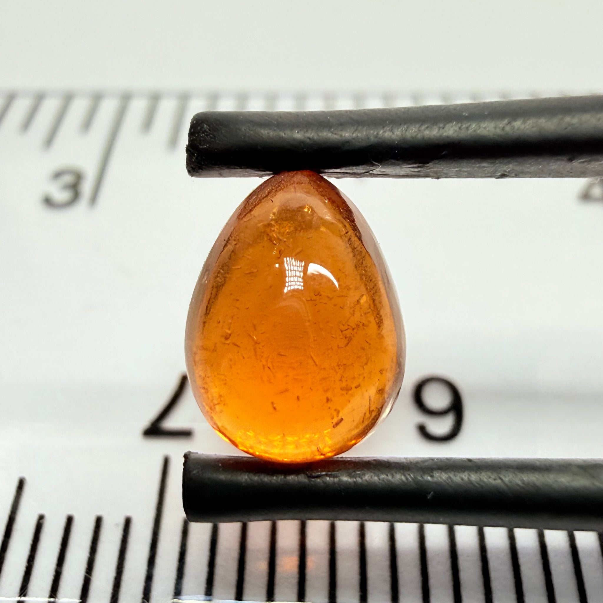 Mandarin Garnet Cabochon, Reddish Orange, 2.30ct, Tanzania, Untreated Unheated