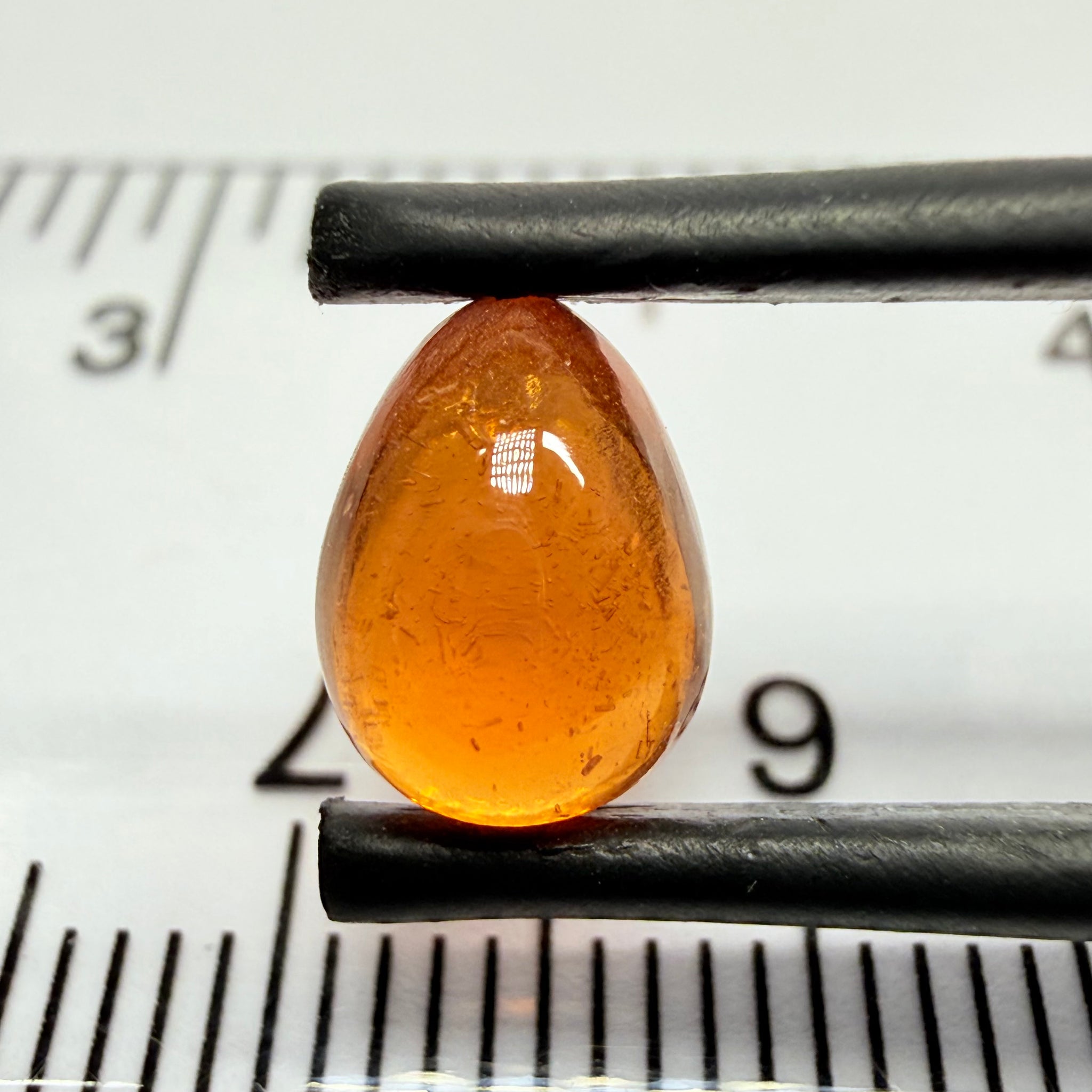 Mandarin Garnet Cabochon, Reddish Orange, 2.30ct, Tanzania, Untreated Unheated