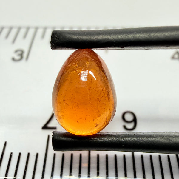 Mandarin Garnet Cabochon, Reddish Orange, 2.30ct, Tanzania, Untreated Unheated