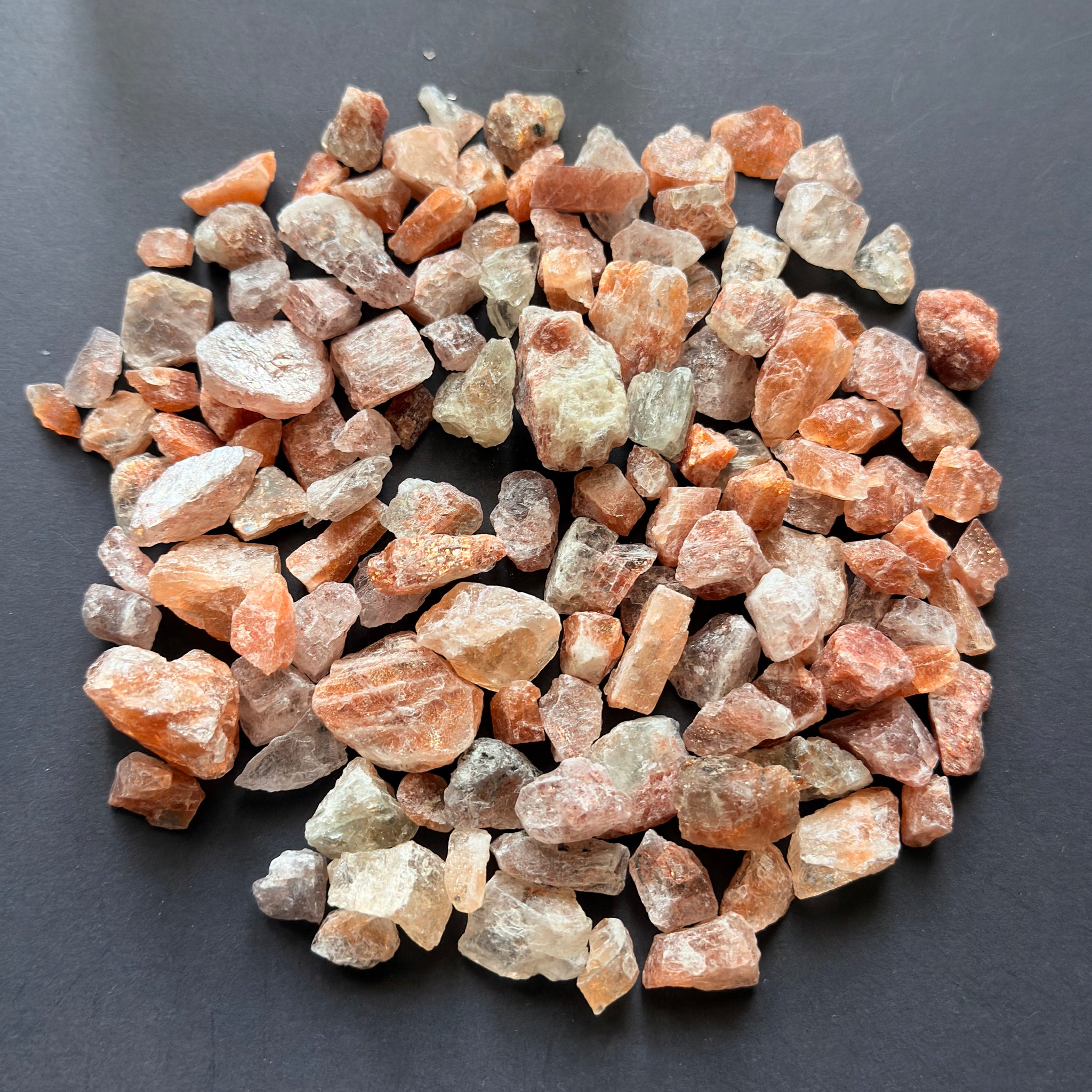 Sunstone Lot Cab/bead rough, or set in jewellery as is, 199.20gm, Tanzania, Untreated Unheated