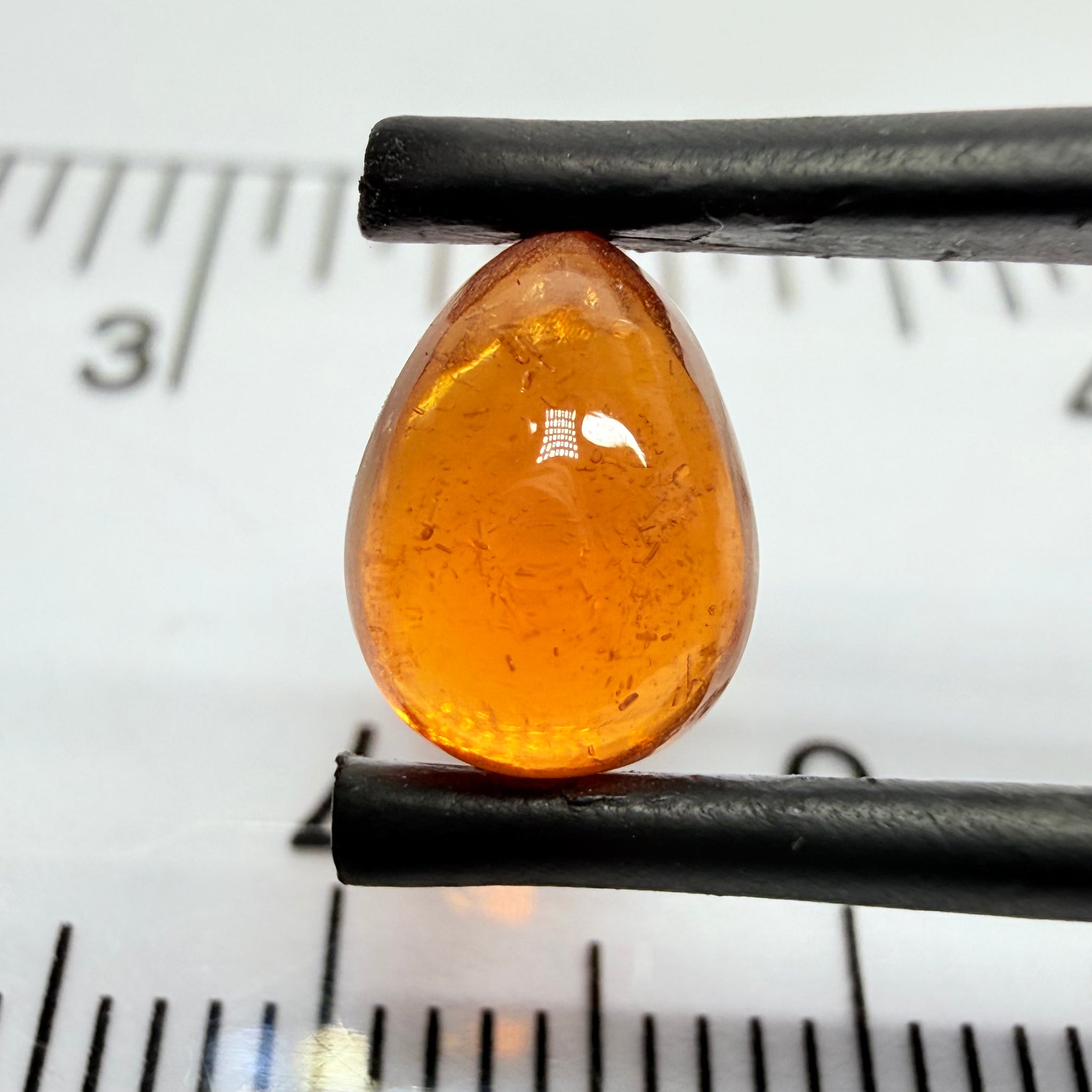Mandarin Garnet Cabochon, Reddish Orange, 2.30ct, Tanzania, Untreated Unheated