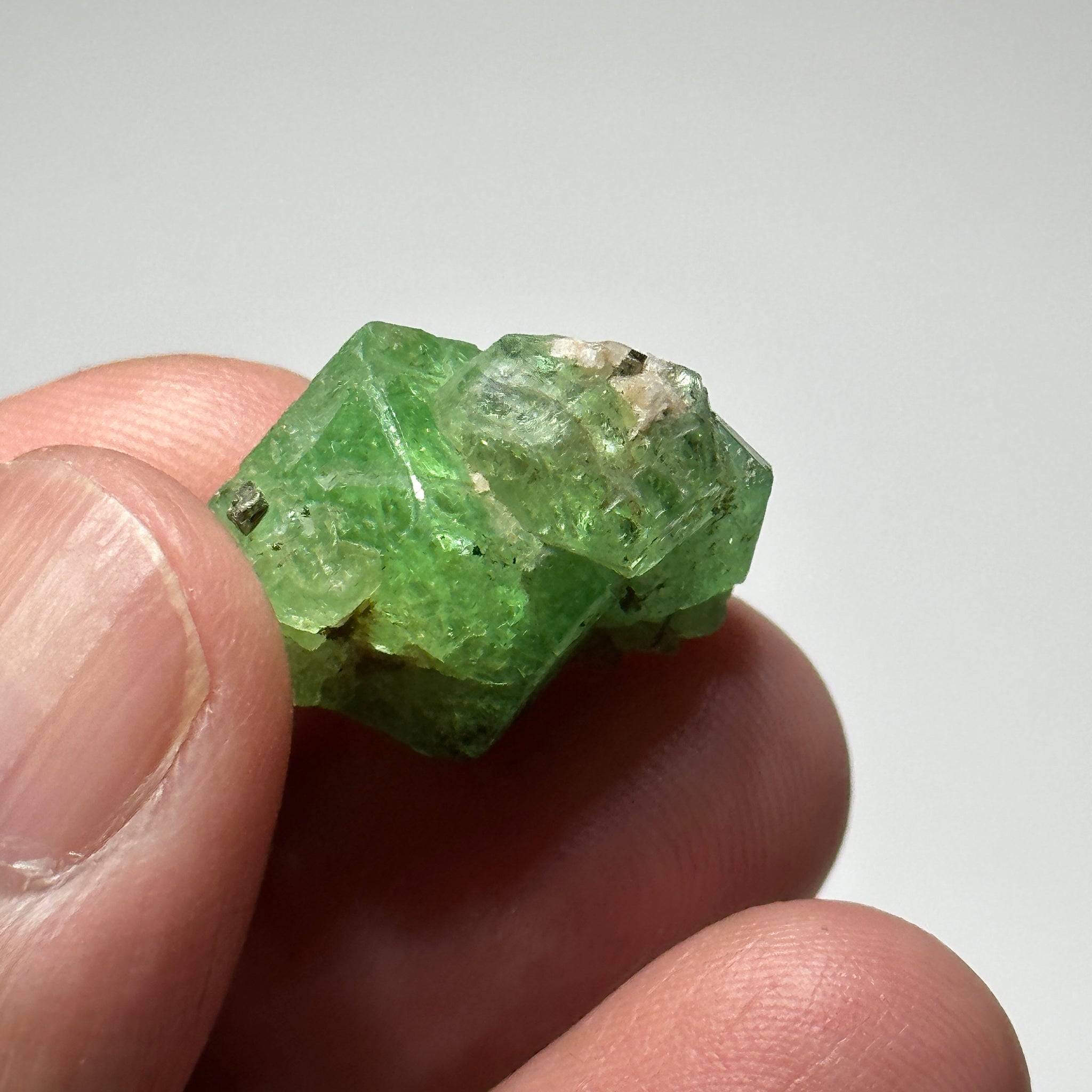 Tsavorite Crystal on Matrix. 29.09ct, Merelani. Tanzania, Untreated Unheated