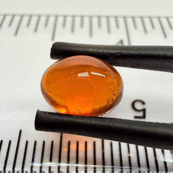 Mandarin Garnet Cabochon, Reddish Orange, 2.87ct, Tanzania, Untreated Unheated