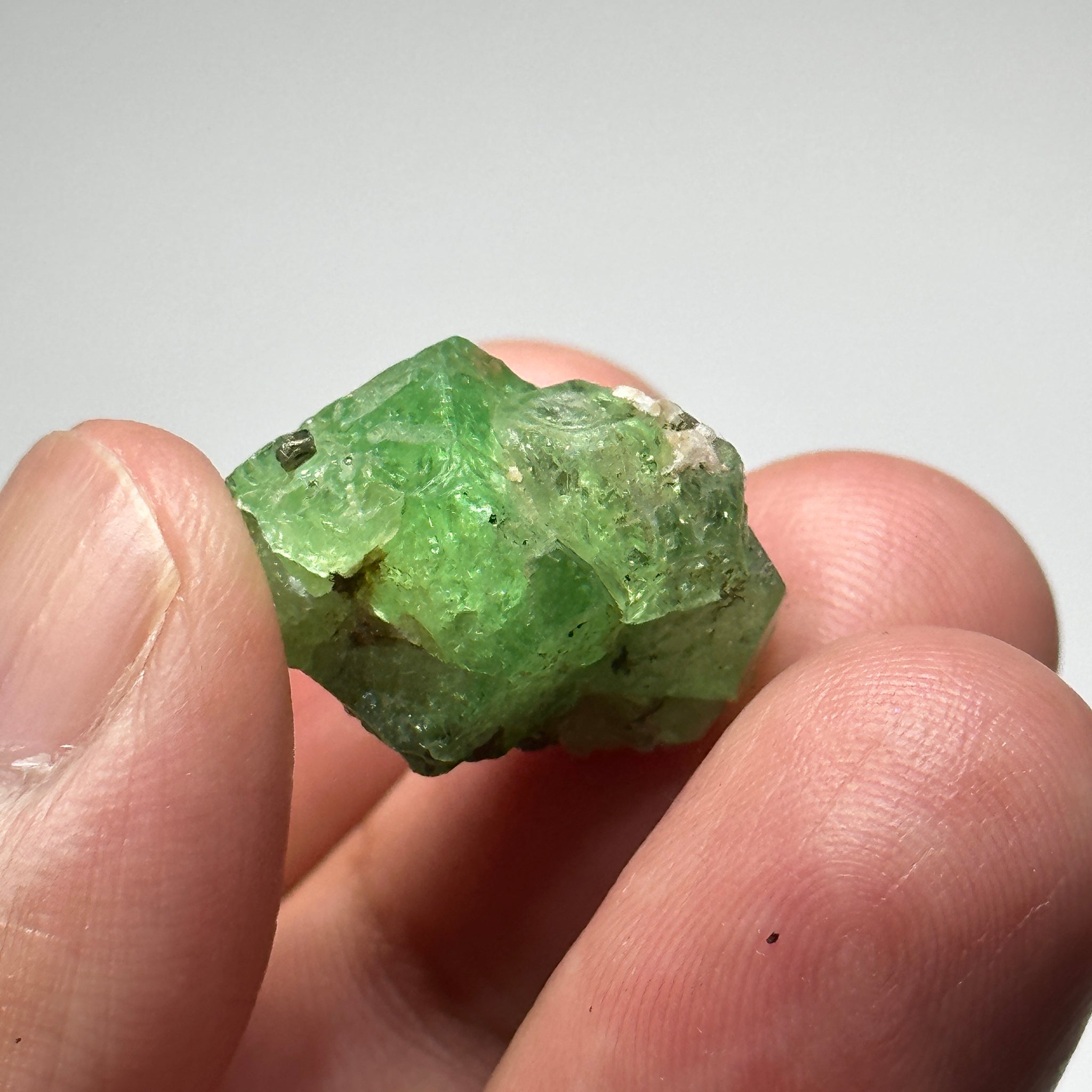 Tsavorite Crystal on Matrix. 29.09ct, Merelani. Tanzania, Untreated Unheated