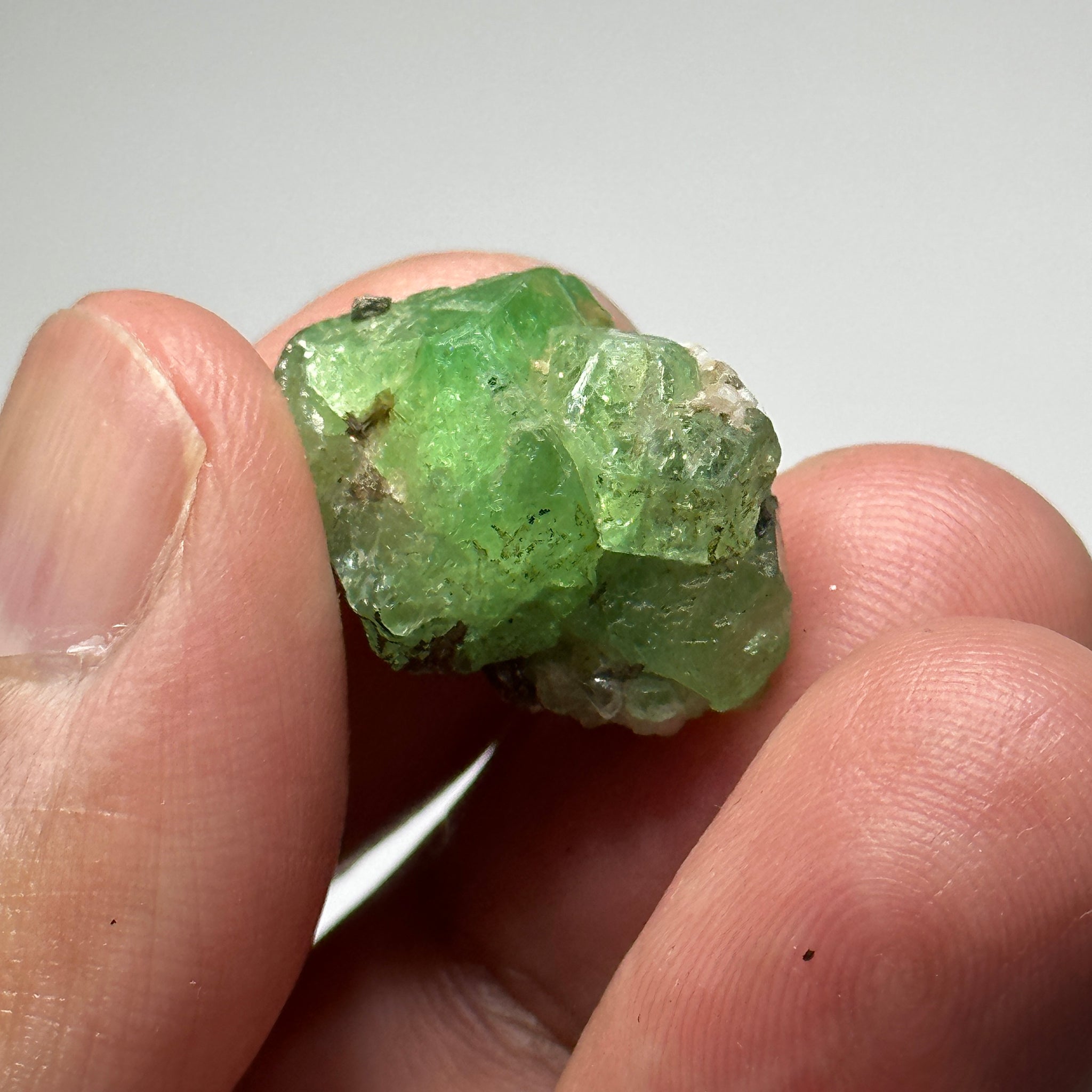 Tsavorite Crystal on Matrix. 29.09ct, Merelani. Tanzania, Untreated Unheated
