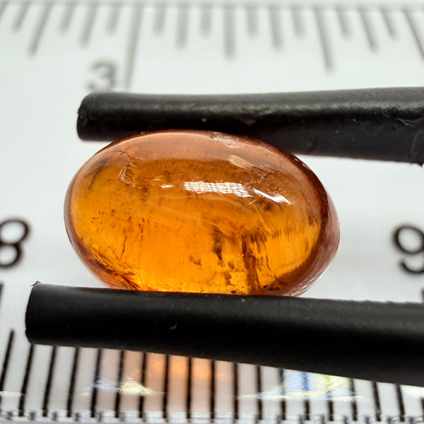 Mandarin Garnet Cabochon, Reddish Orange, 3.72ct, Tanzania, Untreated Unheated