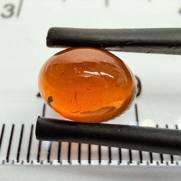 Mandarin Garnet Cabochon, Reddish Orange, 3.02ct, Tanzania, Untreated Unheated
