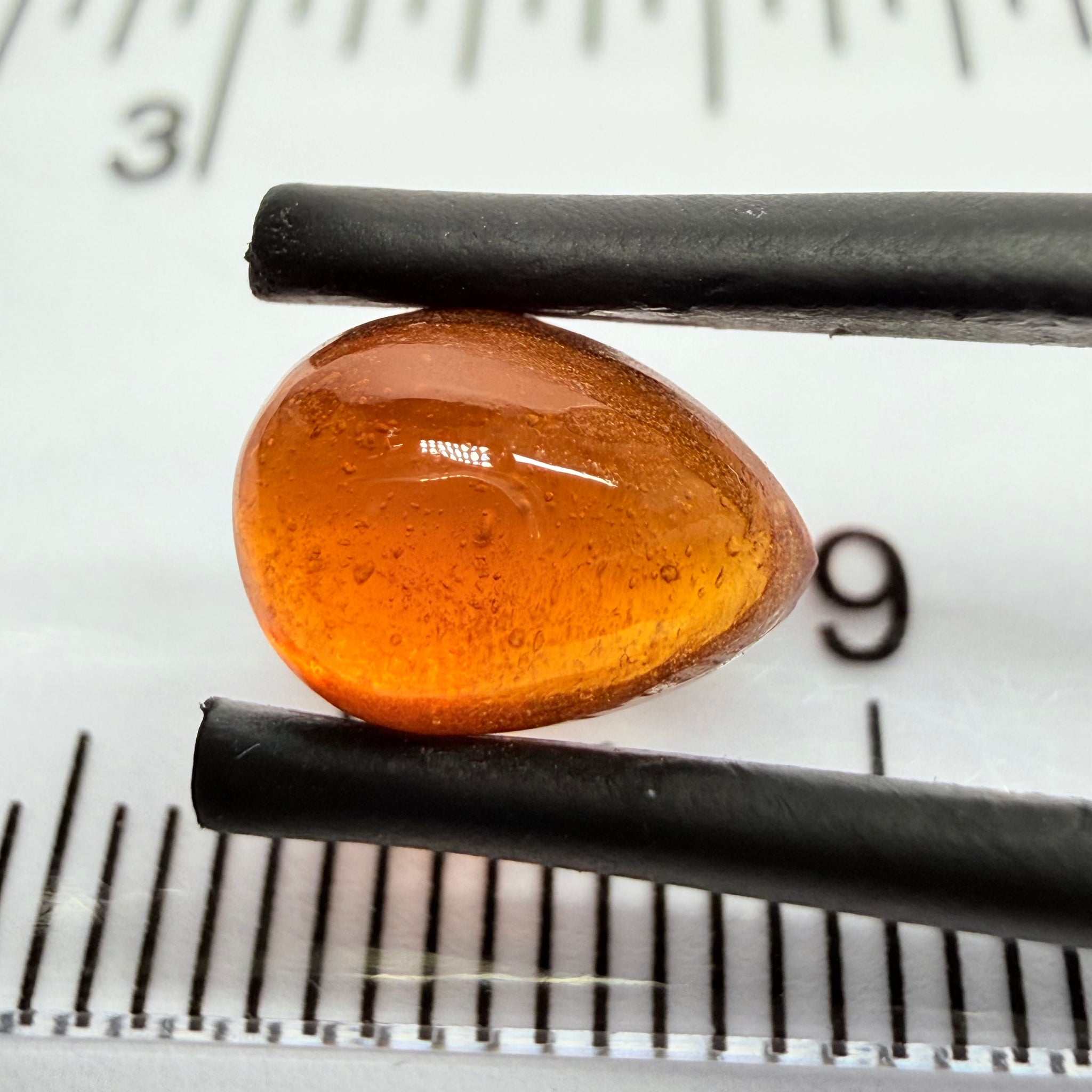 Mandarin Garnet Cabochon, Reddish Orange, 2.48ct, Tanzania, Untreated Unheated