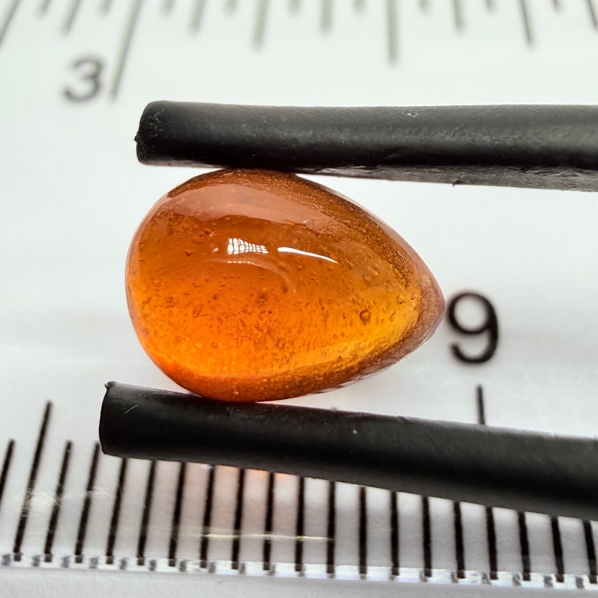 Mandarin Garnet Cabochon, Reddish Orange, 2.48ct, Tanzania, Untreated Unheated
