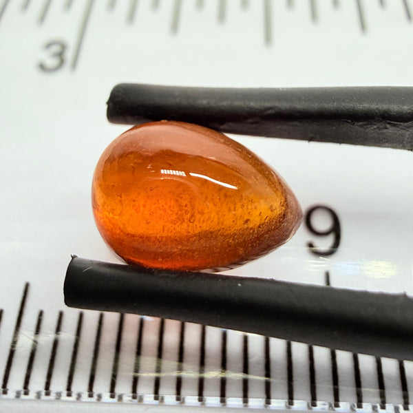 Mandarin Garnet Cabochon, Reddish Orange, 2.48ct, Tanzania, Untreated Unheated