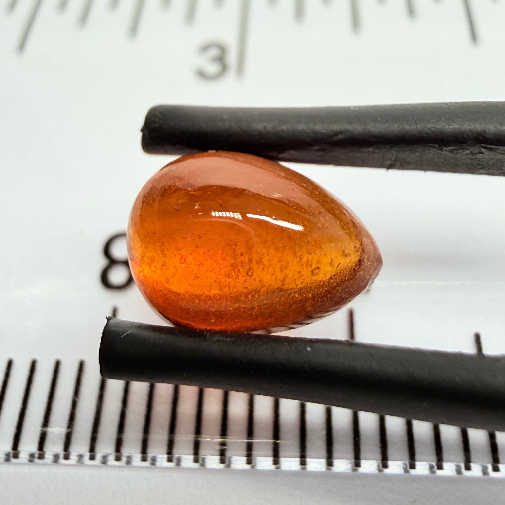 Mandarin Garnet Cabochon, Reddish Orange, 2.48ct, Tanzania, Untreated Unheated