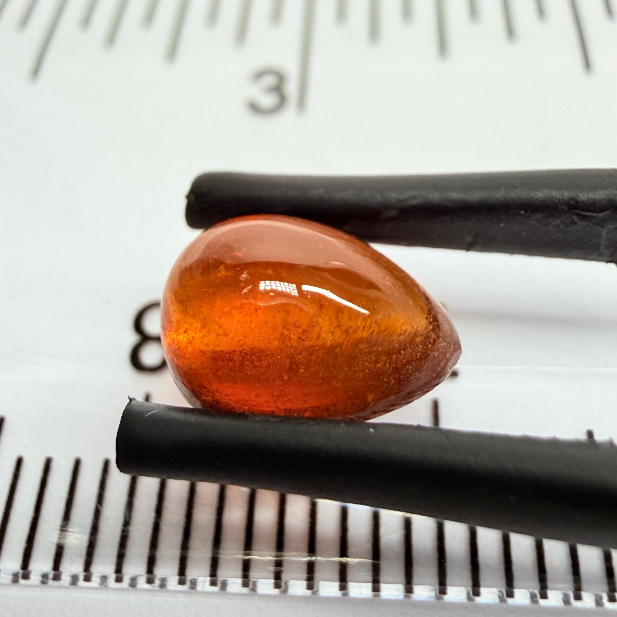Mandarin Garnet Cabochon, Reddish Orange, 2.48ct, Tanzania, Untreated Unheated