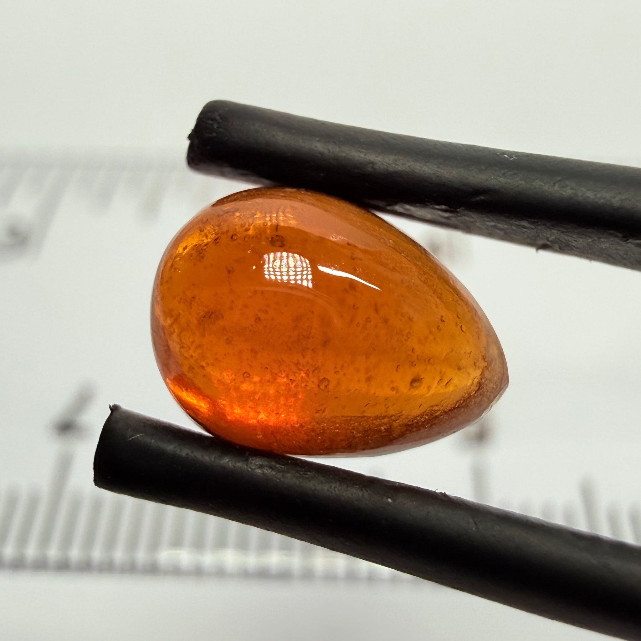 Mandarin Garnet Cabochon, Reddish Orange, 2.48ct, Tanzania, Untreated Unheated
