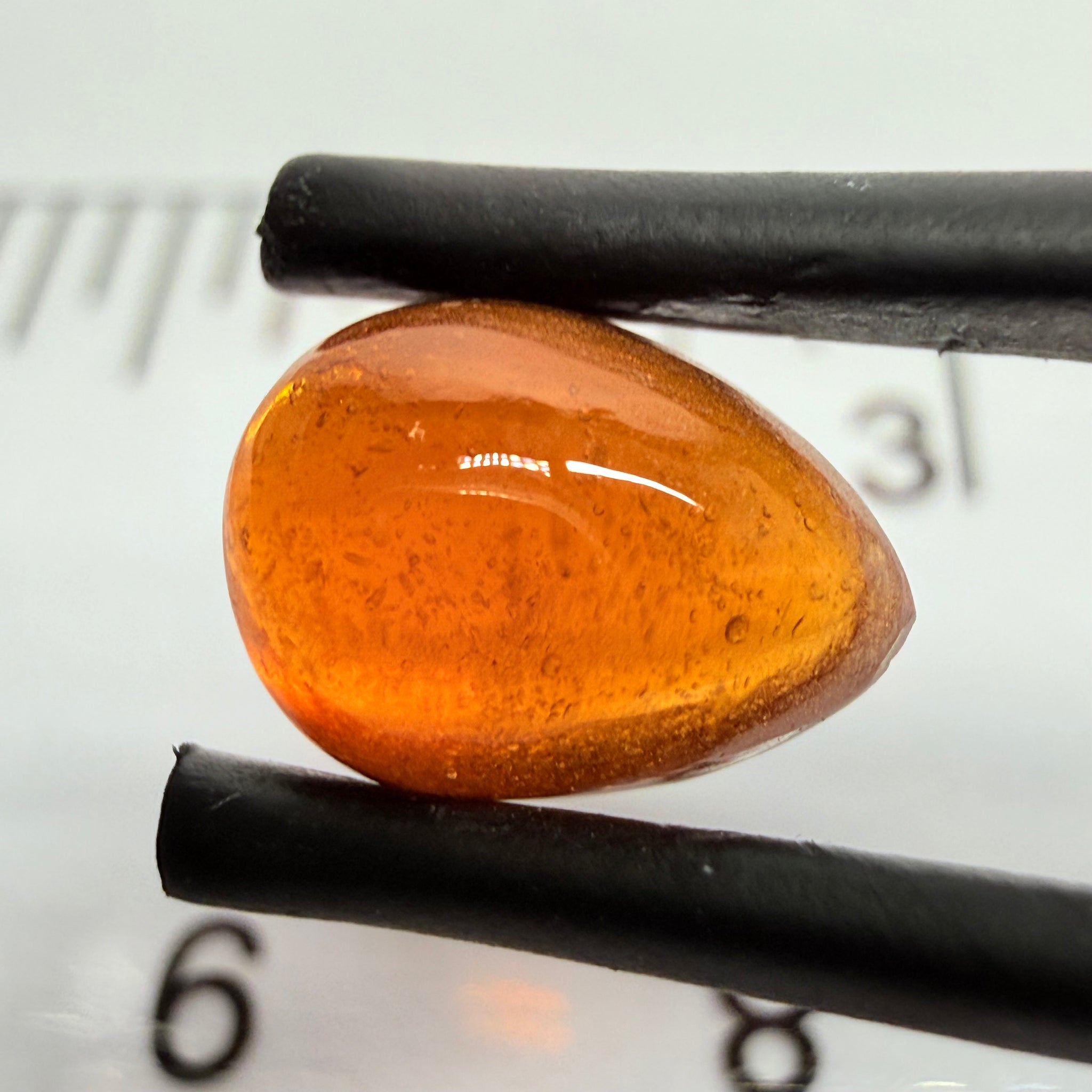Mandarin Garnet Cabochon, Reddish Orange, 2.48ct, Tanzania, Untreated Unheated
