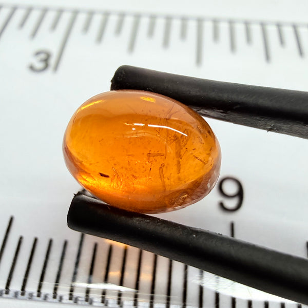 Mandarin Garnet Cabochon, Reddish Orange, 2.59ct, Tanzania, Untreated Unheated