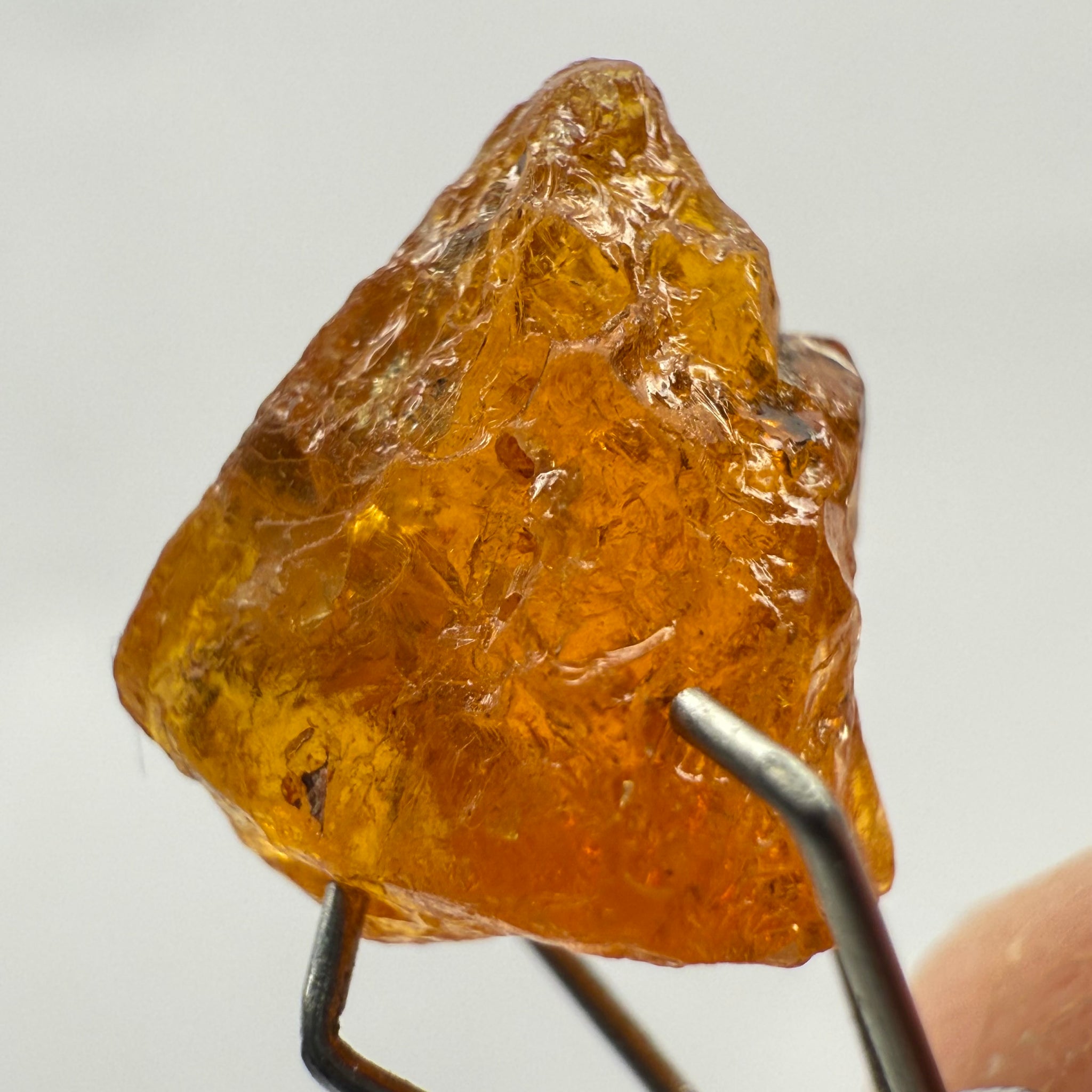 Mandarin Spessartite Garnet, 4.86ct, Loliondo, Tanzania, Untreated Unheated, shape is flattish, heavily included, see pictures for inclusion locations, and if it’s ok it’s priced really well