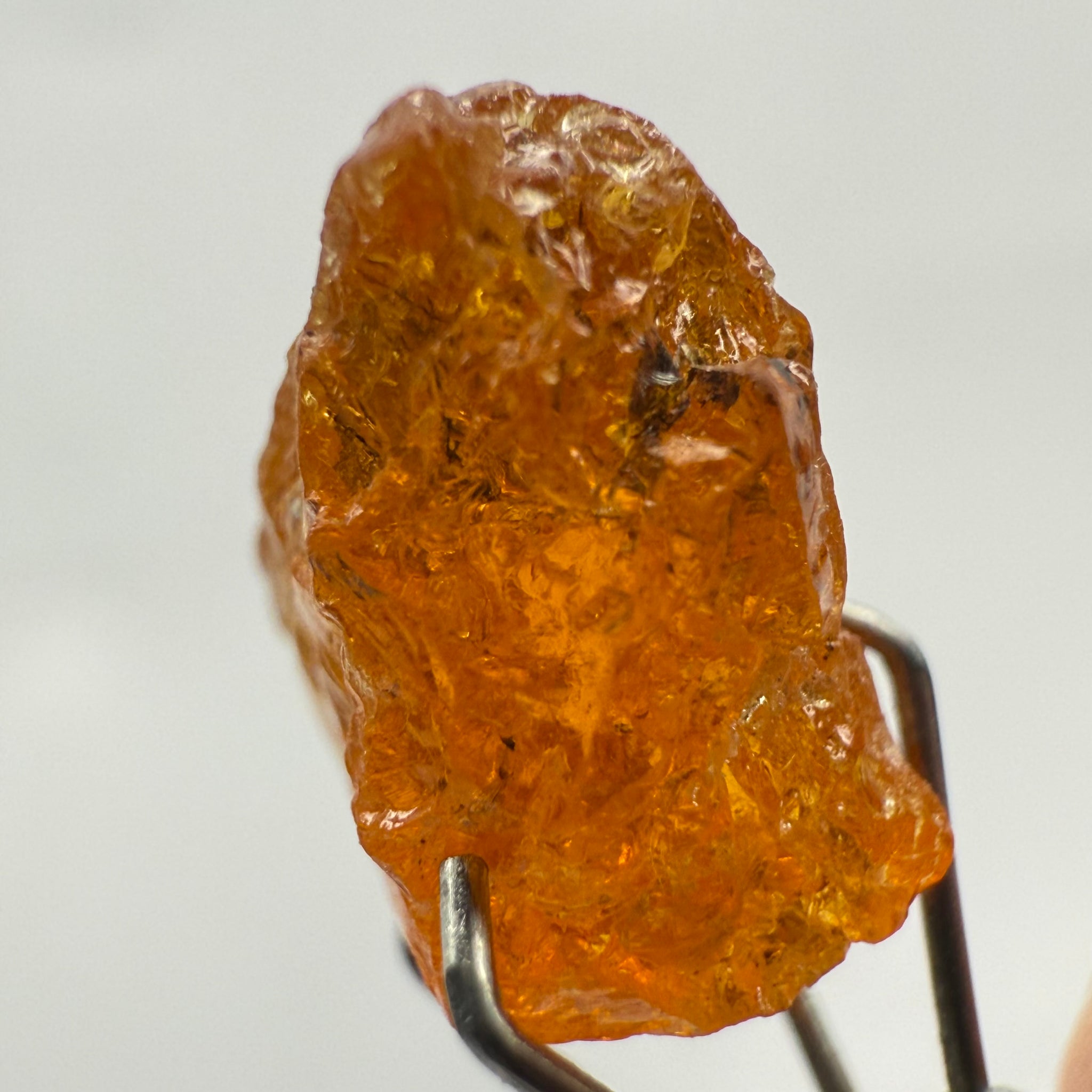 Mandarin Spessartite Garnet, 4.86ct, Loliondo, Tanzania, Untreated Unheated, shape is flattish, heavily included, see pictures for inclusion locations, and if it’s ok it’s priced really well