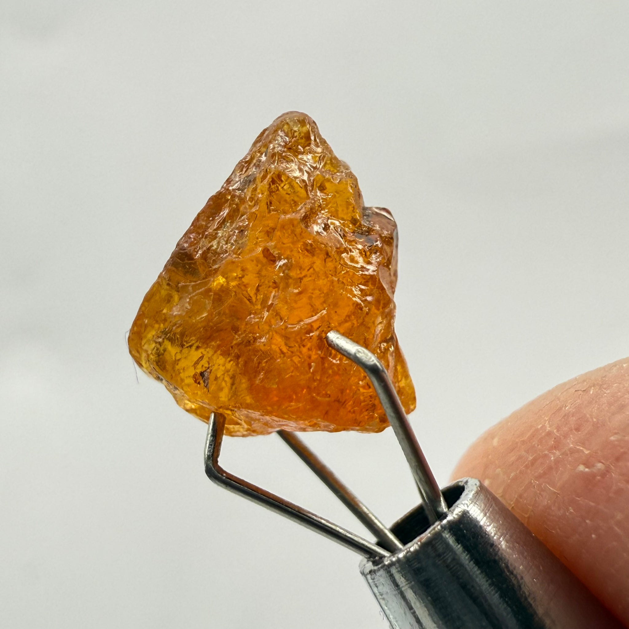 Mandarin Spessartite Garnet, 4.86ct, Loliondo, Tanzania, Untreated Unheated, shape is flattish, heavily included, see pictures for inclusion locations, and if it’s ok it’s priced really well