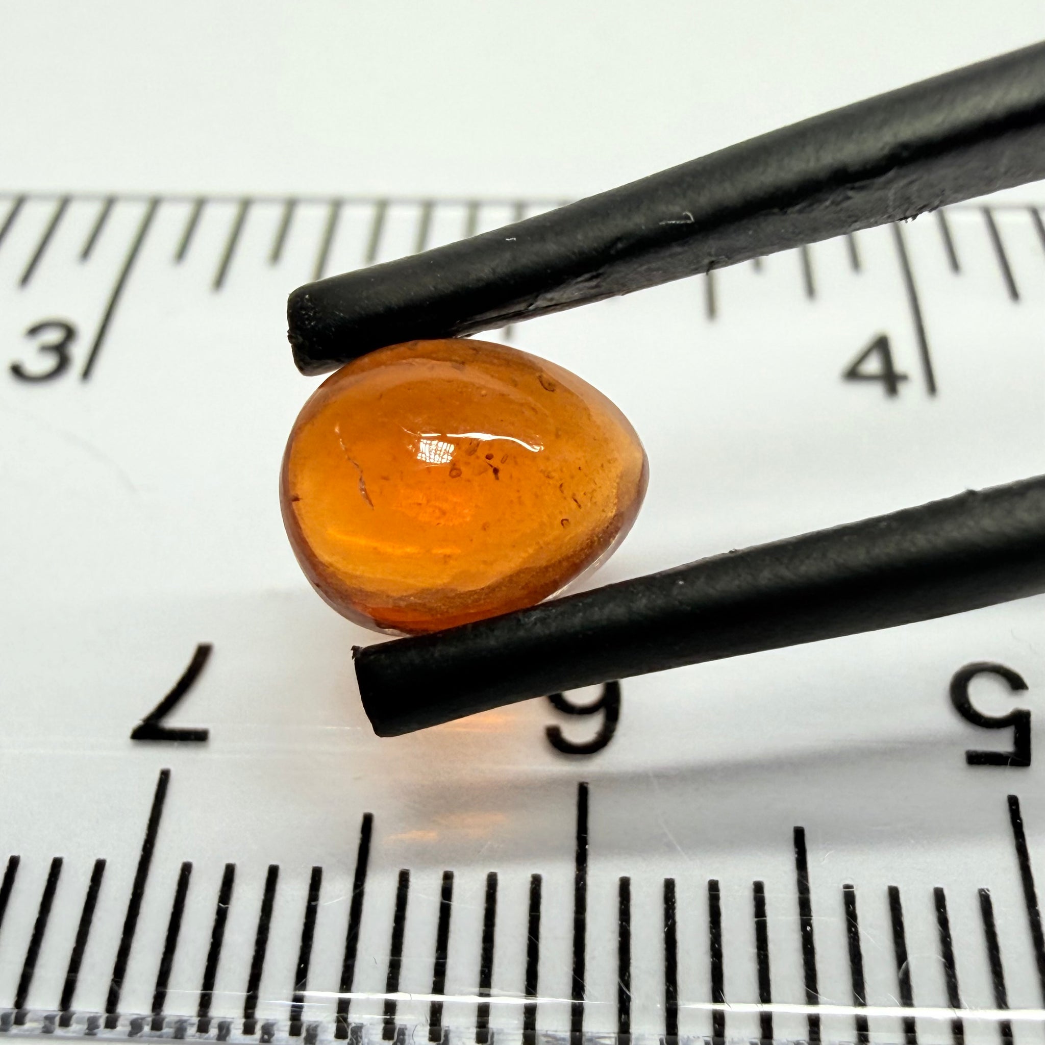 Mandarin Garnet Cabochon, Reddish Orange, 1.63ct, Tanzania, Untreated Unheated
