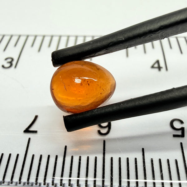 Mandarin Garnet Cabochon, Reddish Orange, 1.63ct, Tanzania, Untreated Unheated